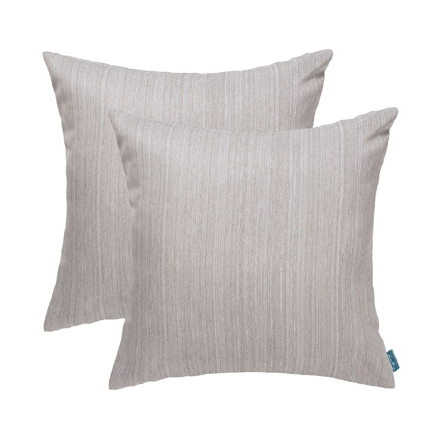**FUNHOOM 2-Pack Waterproof Outdoor Throw Pillow Covers - Light Gray Stripe - Decorative Sofa, Couch & Patio Furniture Cushion Cases - Perfect for Home, Garden & Poolside Relaxation**