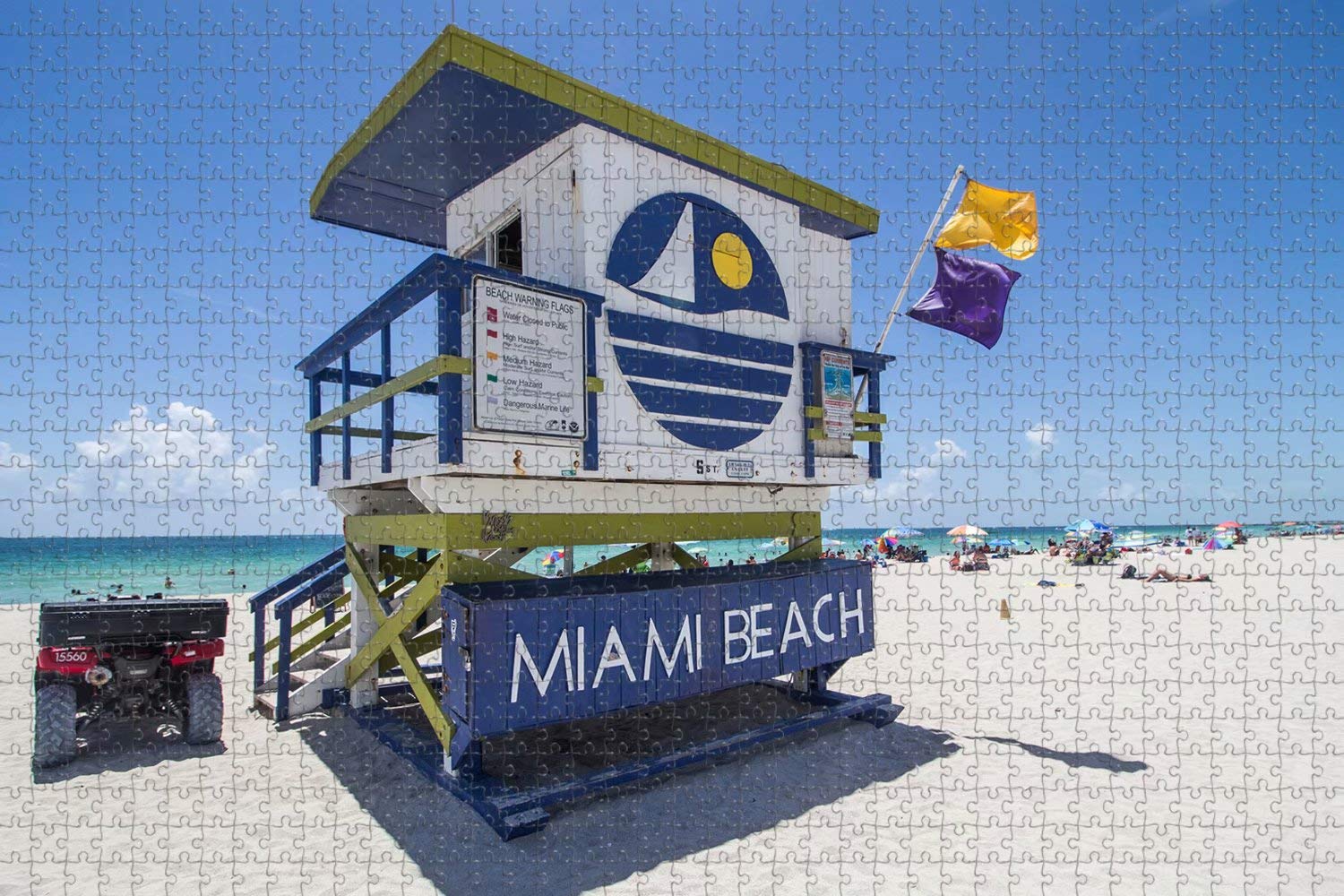 1000-Piece Wooden Jigsaw Puzzle for Adults - Miami Beach USA Travel Souvenir | Perfect for Relaxation, Home Decor & Family Game Night