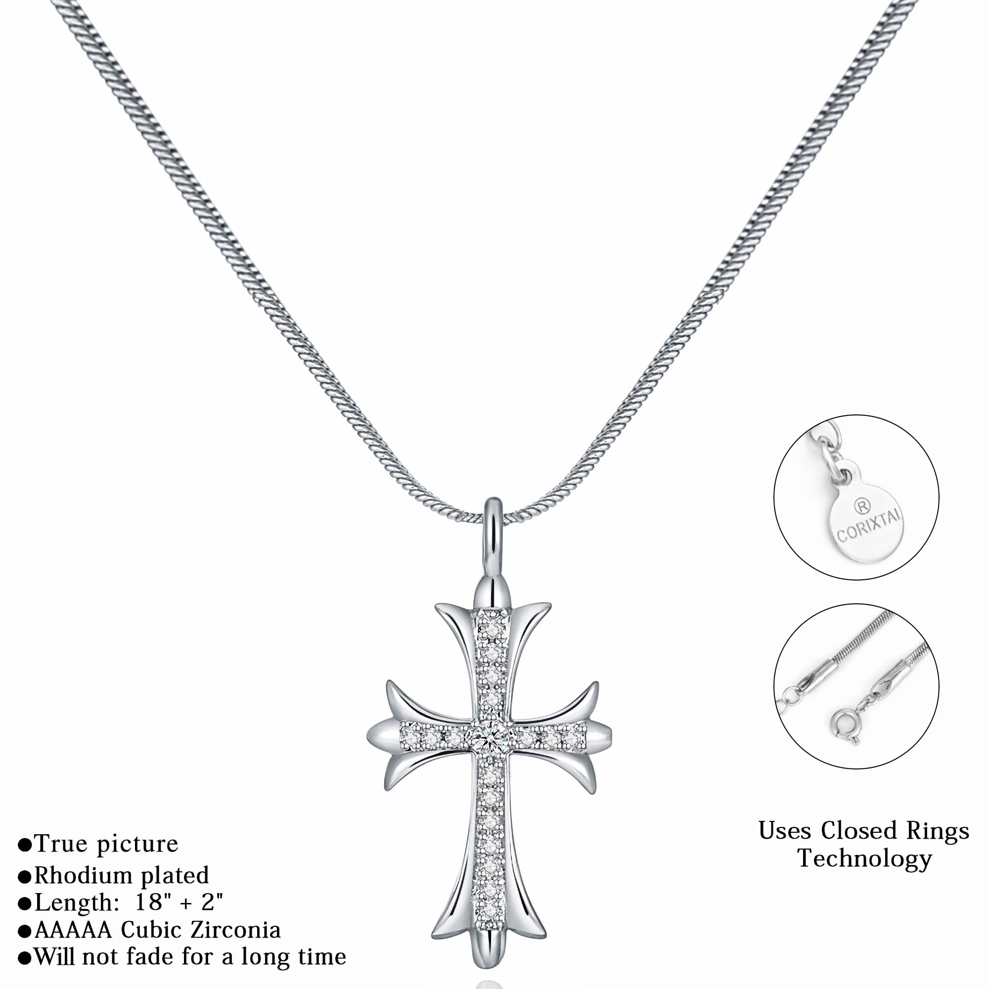 14K Gold Plated Cross Pendant Necklace for Women - Snake Chain Christian Jewelry, Non-Tarnish CZS Layered Choker, Trendy Faith Gift for Her | Perfect for Church, Weddings & Everyday Wear
