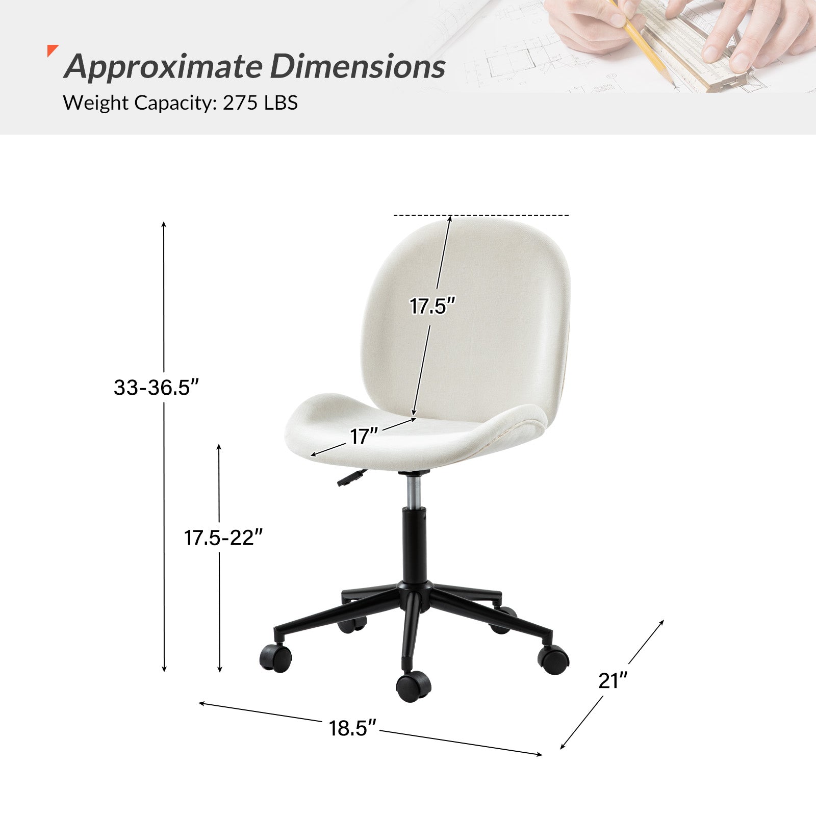 Isabel 360 Degree Swivel Office Chair with Lumbar Support - Ergonomic Mesh Computer Desk Chair for Home & Office Workspace - Adjustable Height Rolling Task Chair for Long Hours Sitting