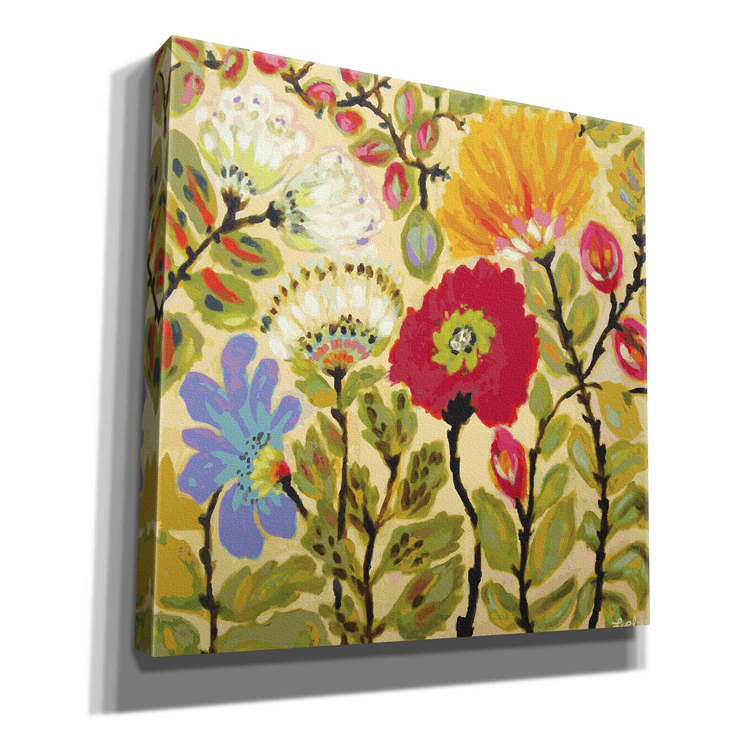 Karen Fields 'Autumn Fresh Garden' Giclee Canvas Wall Art - 37x37 Inch Fall Landscape Painting for Living Room, Bedroom & Office Decor