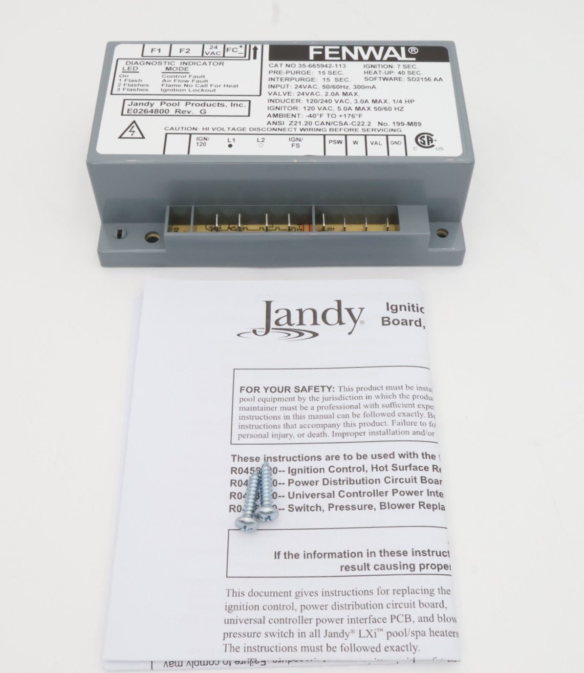 Jandy JXi & LXi Pool Heater Ignition Control Module R0456900 - Replacement Part for Swimming Pool & Spa Heating Systems