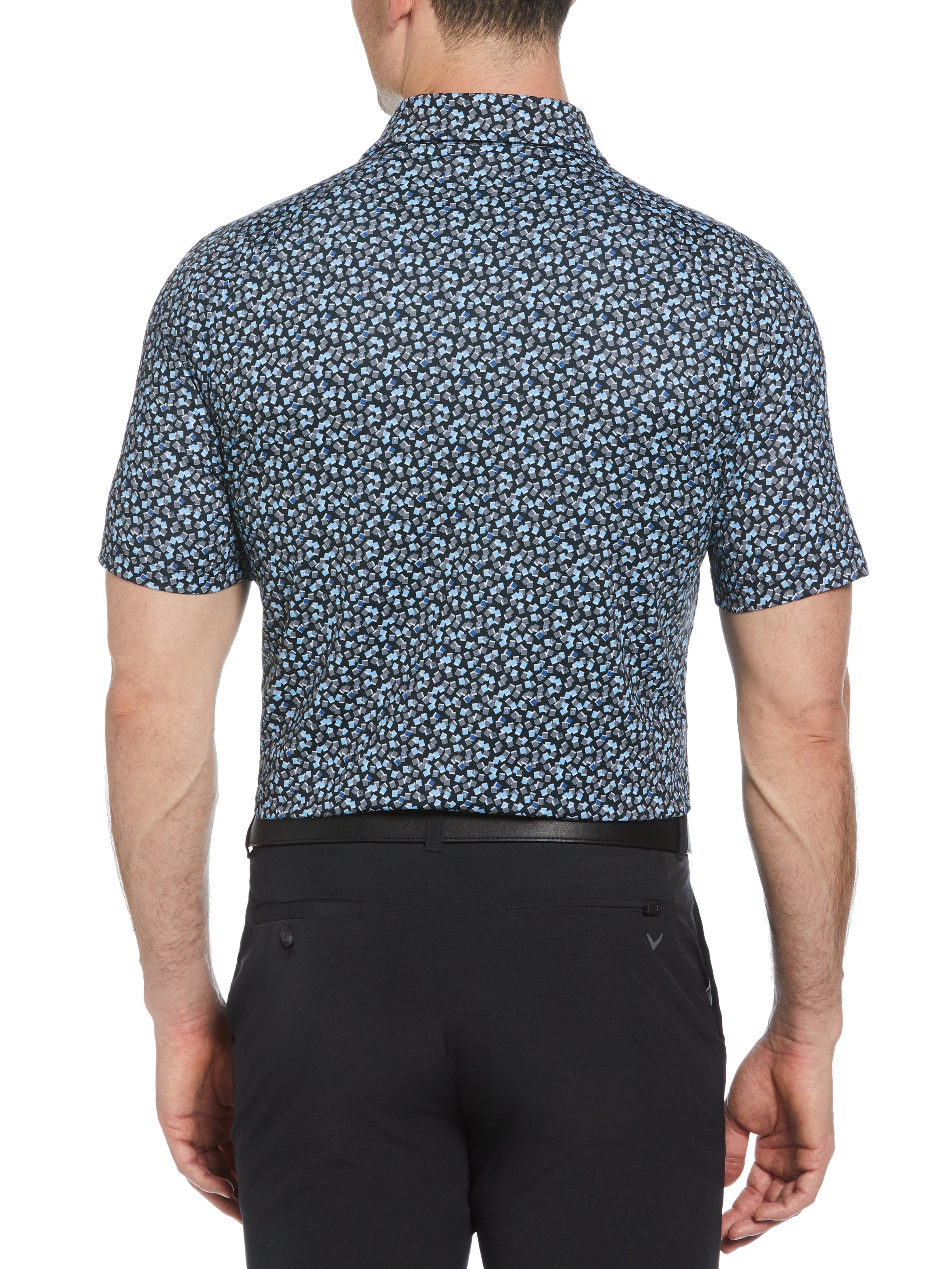 Men's Stylish Polaroid Confetti Print Golf Polo Shirt - Breathable & Comfortable for Golf, Casual Wear & Summer Outings