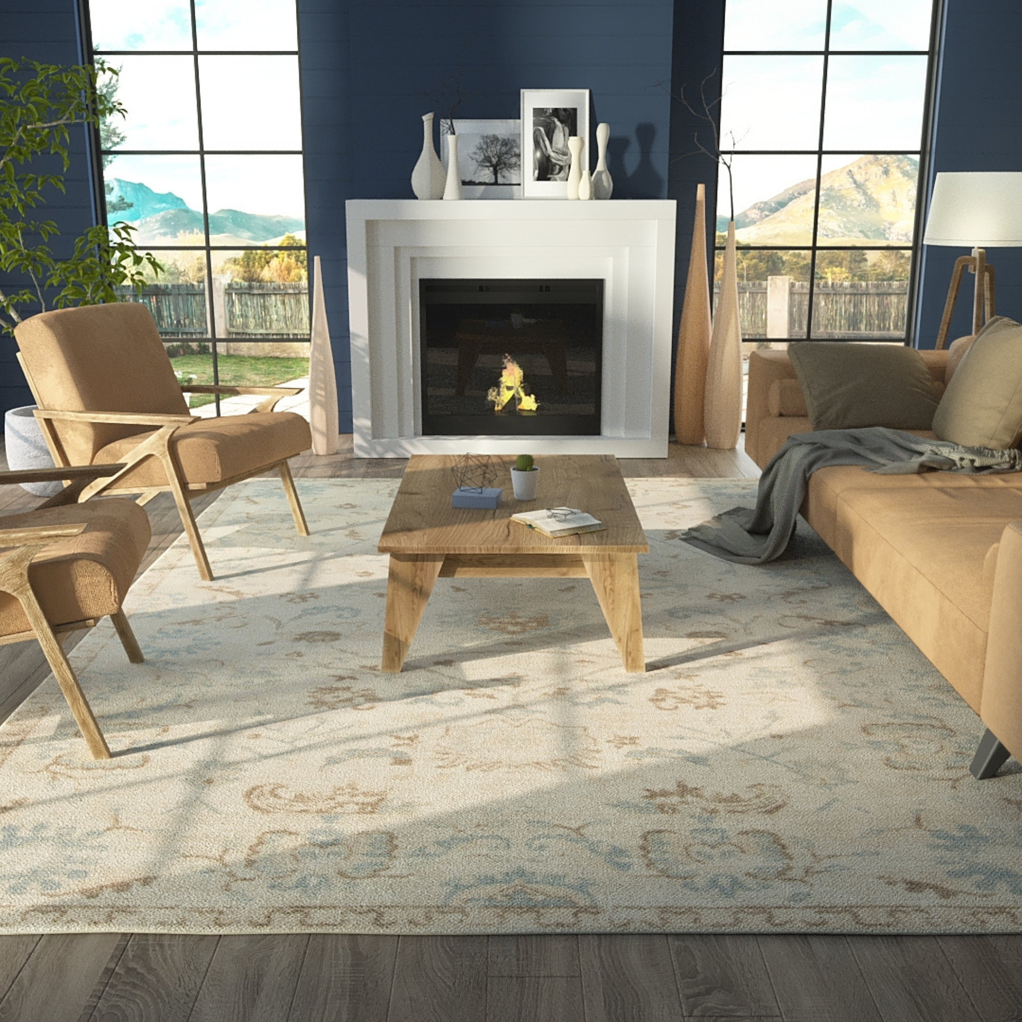Ana Beige Wool Area Rug - Soft & Durable Handmade Wool Rug for Living Room, Bedroom, or Office - Perfect for Cozy Home Decor