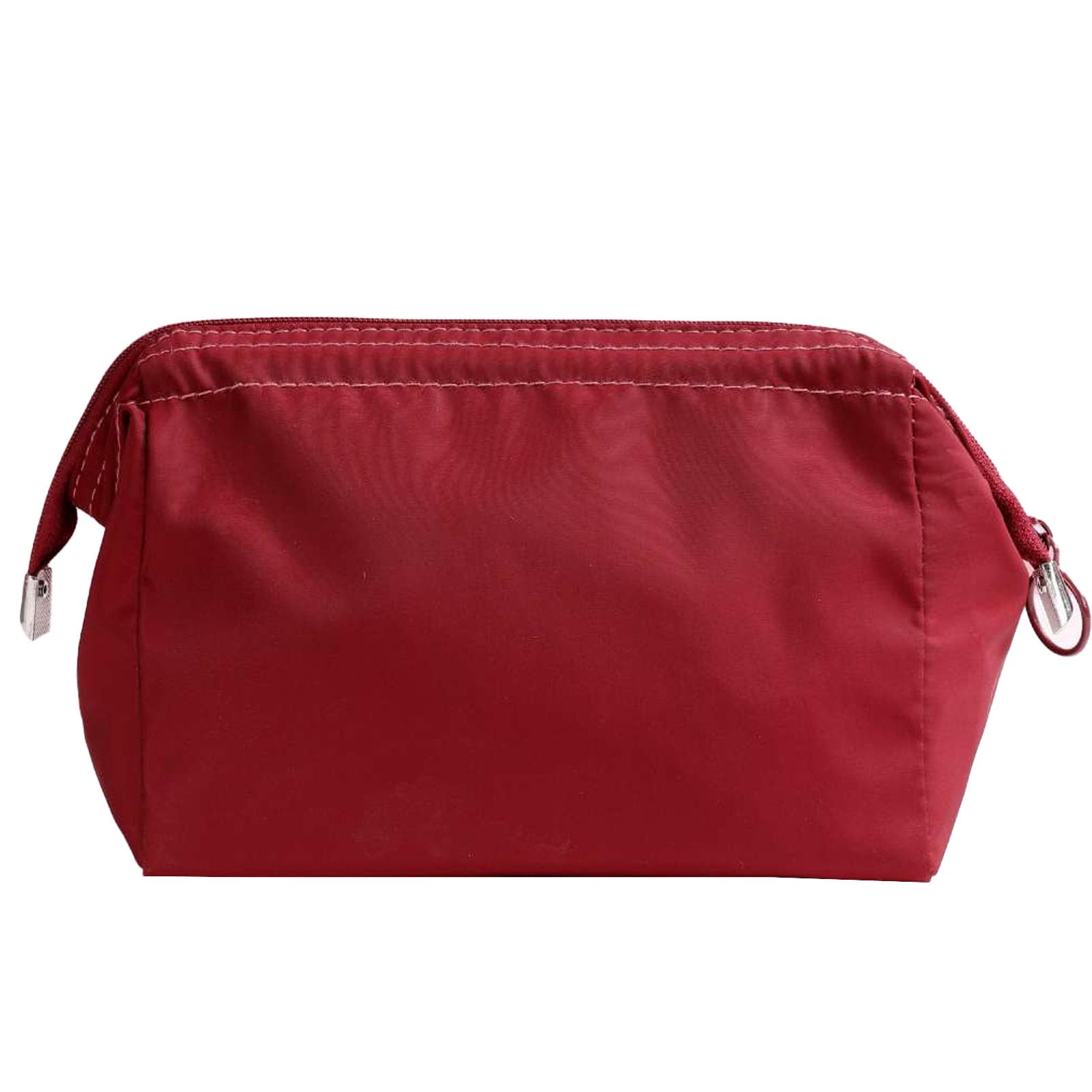 DSDFIDn Large Capacity Makeup Bag for Women - Waterproof Cosmetic Organizer with Wide Opening, Travel Toiletries Pouch for Brushes & Essentials (Red) | Perfect for Travel, Gym & Daily Use