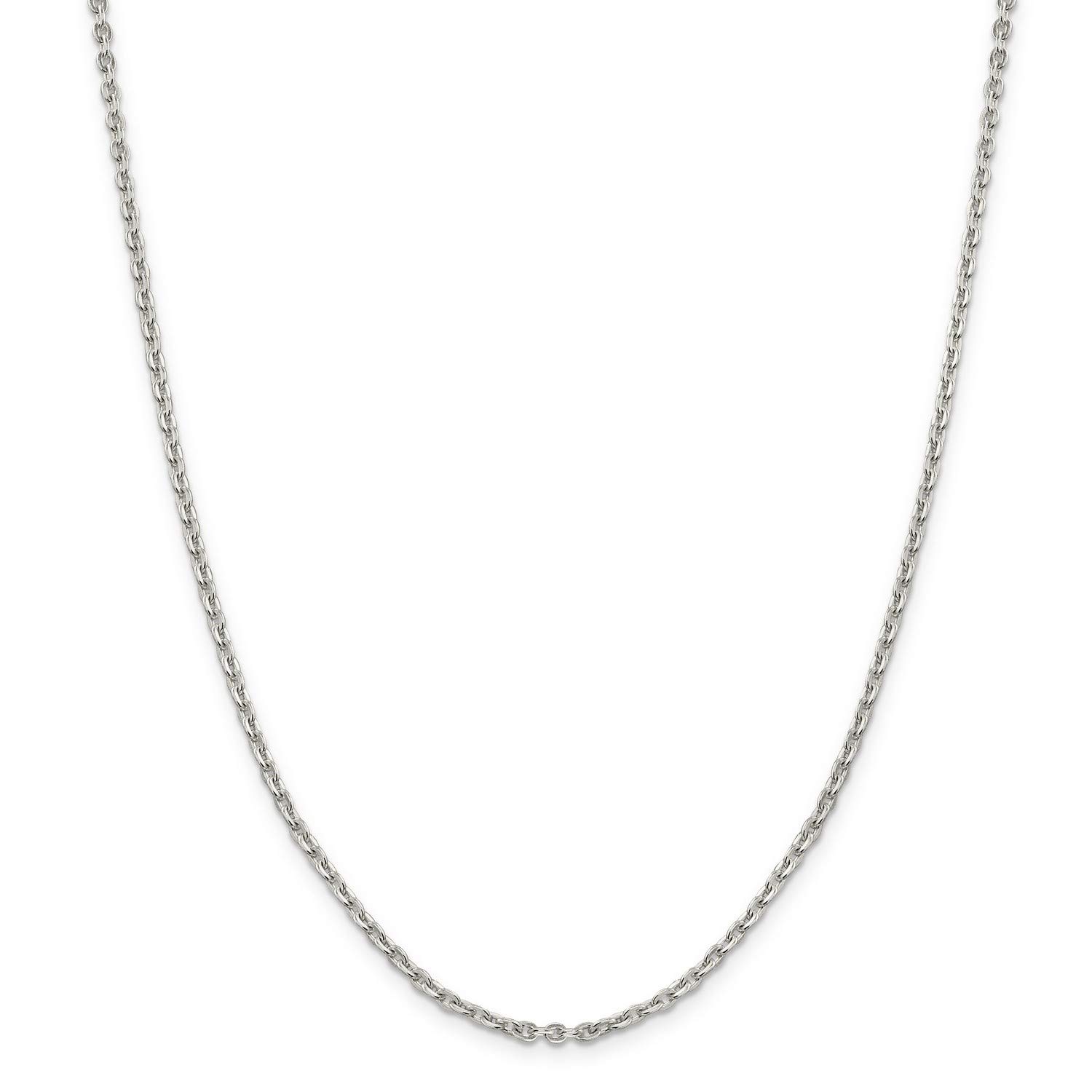 925 Sterling Silver Flat Link Cable Chain Necklace or Bracelet - Durable & Hypoallergenic Jewelry for Women, Men - Perfect for Everyday Wear, Gifts & Special Occasions