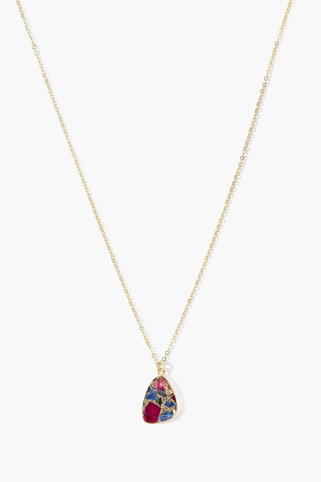 Mojave Triangle Stone Pendant Necklace for Women - Natural Gemstone Jewelry - Boho Chic Accessories for Everyday Wear & Special Occasions