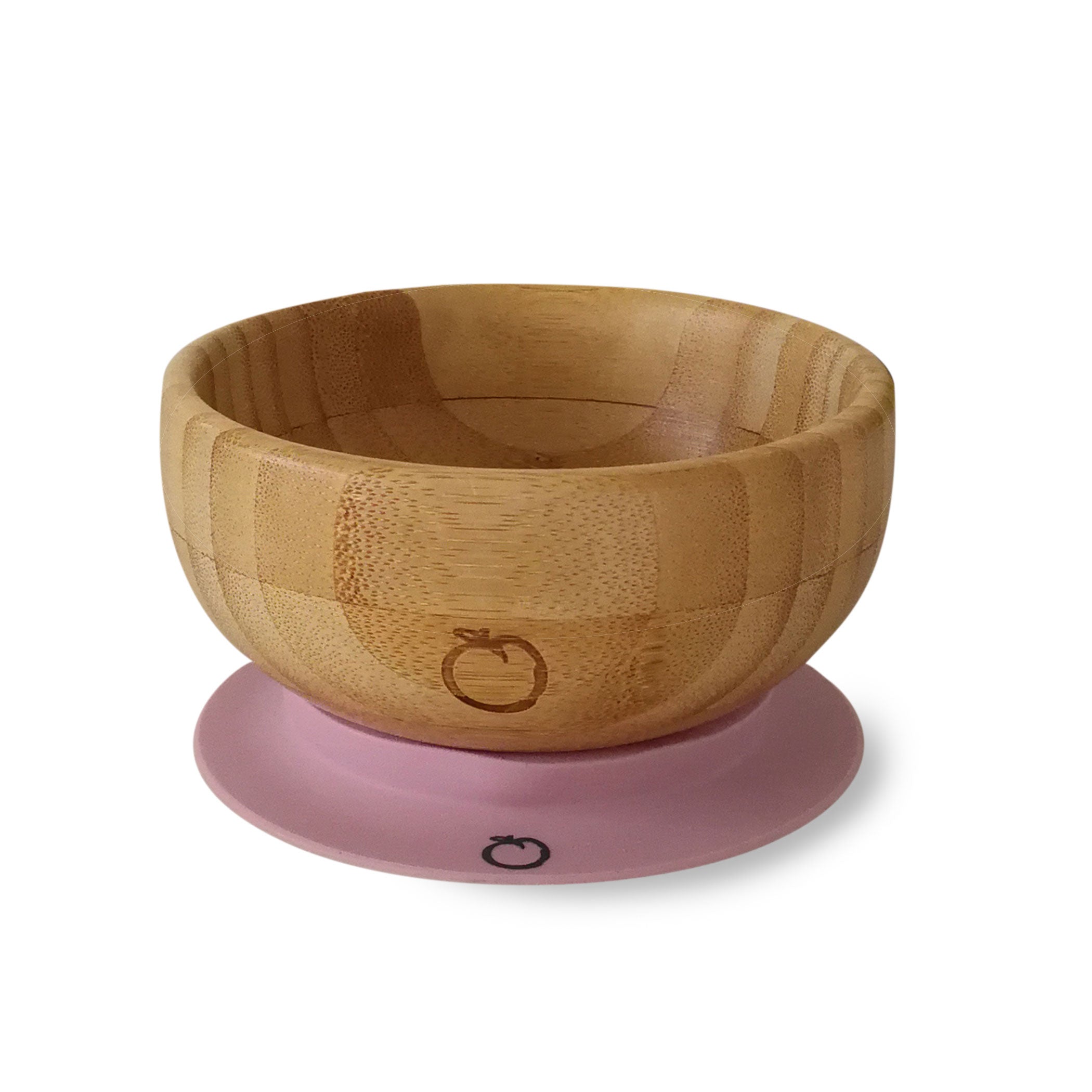 Plum Bamboo & Silicone Suction Bowl for Babies - Non-Slip Toddler Feeding Dish with Lid, Eco-Friendly Baby Bowl for Purees, Cereal & Snacks - Perfect for High Chairs, Travel & Daycare (Dusty Berry)
