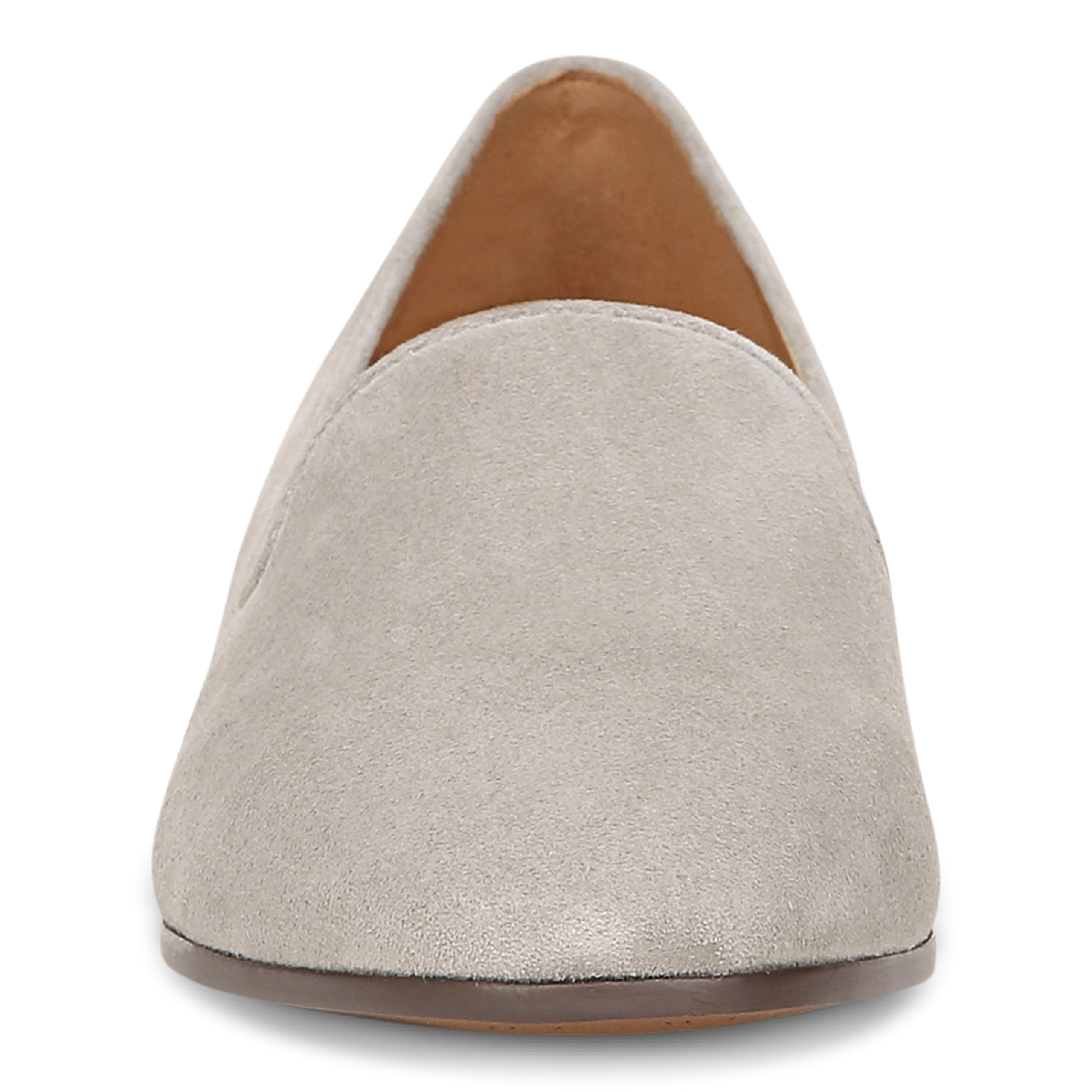 Vionic Women's WILLA Slip-On Loafers - Dark Taupe Suede Comfort Shoes with Arch Support - Size 9 Wide (US) - Perfect for Work, Travel & Everyday Wear