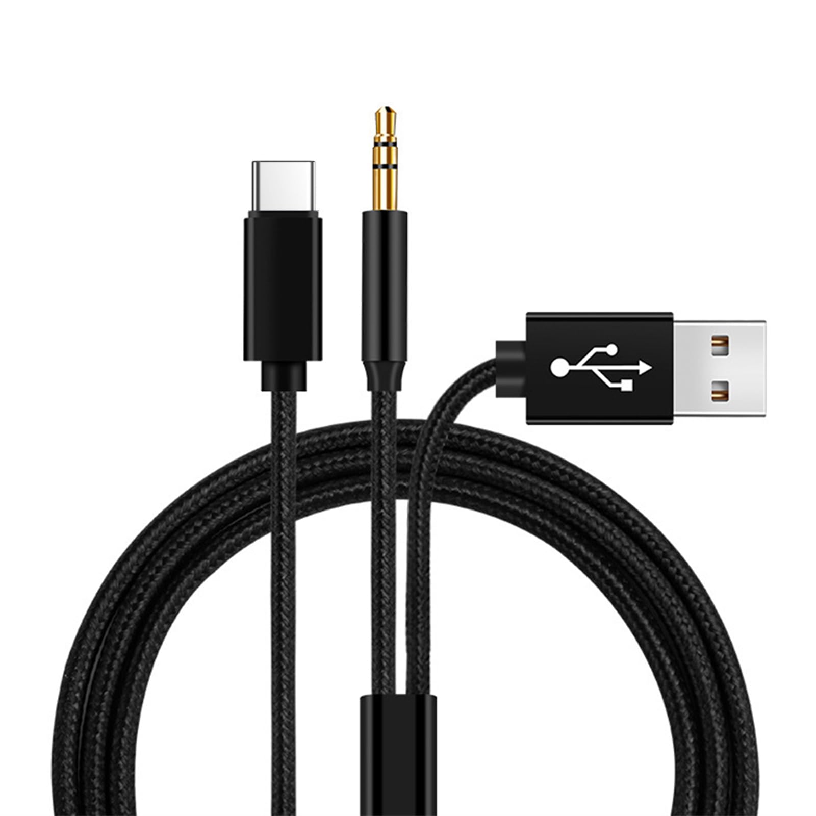 YCTech USB C to Aux Cable with Car Charger - 3.5mm Braided Nylon Audio Aux Cable for iPhone 16/15 Pro Max/Plus, Samsung S24/S23/S22 Ultra & Android Phones - Perfect for Car Audio & Hands-Free Calling