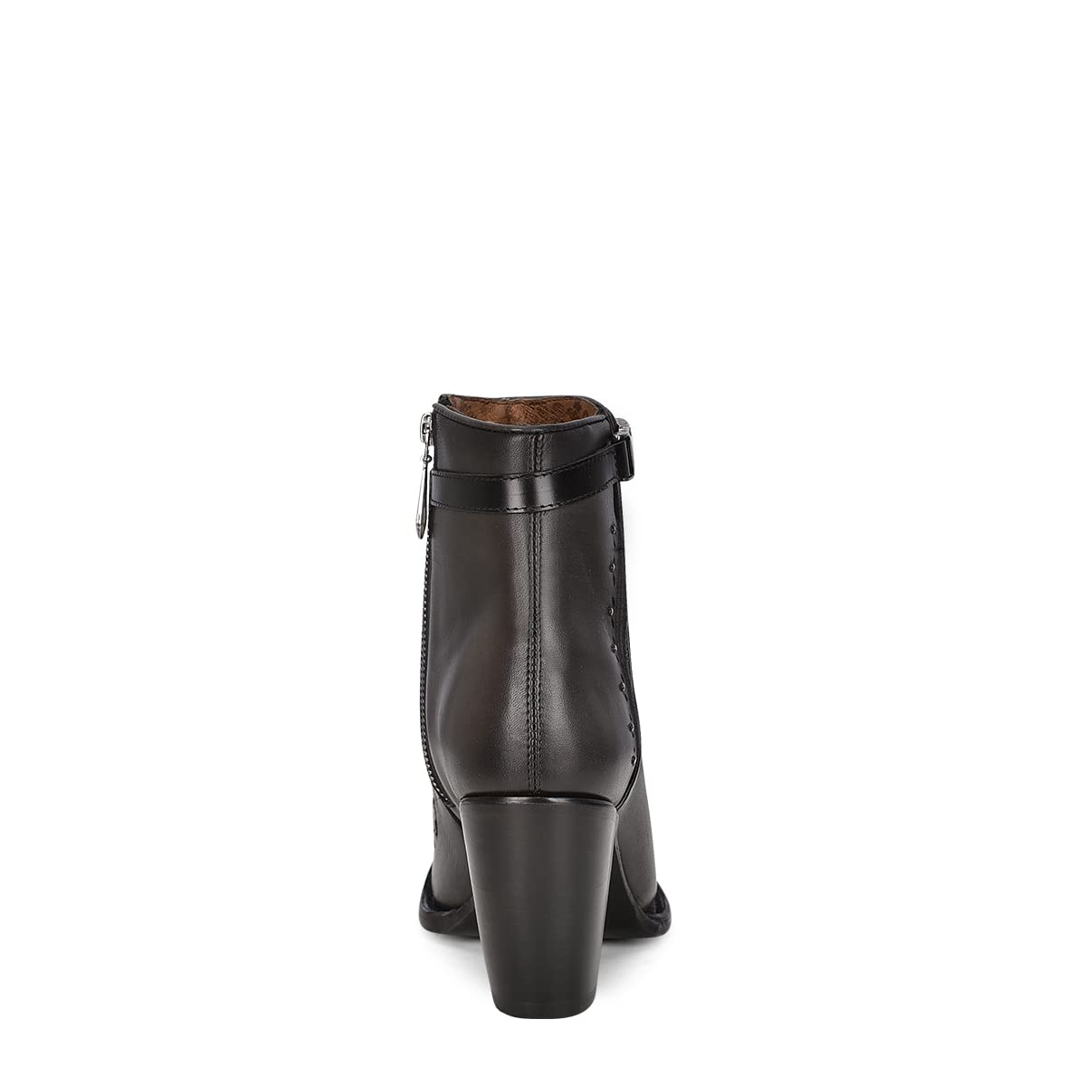 Cuadra Women's Leather Bootie with Zipper & Crystals - Stylish Black Ankle Boots for Night Out
