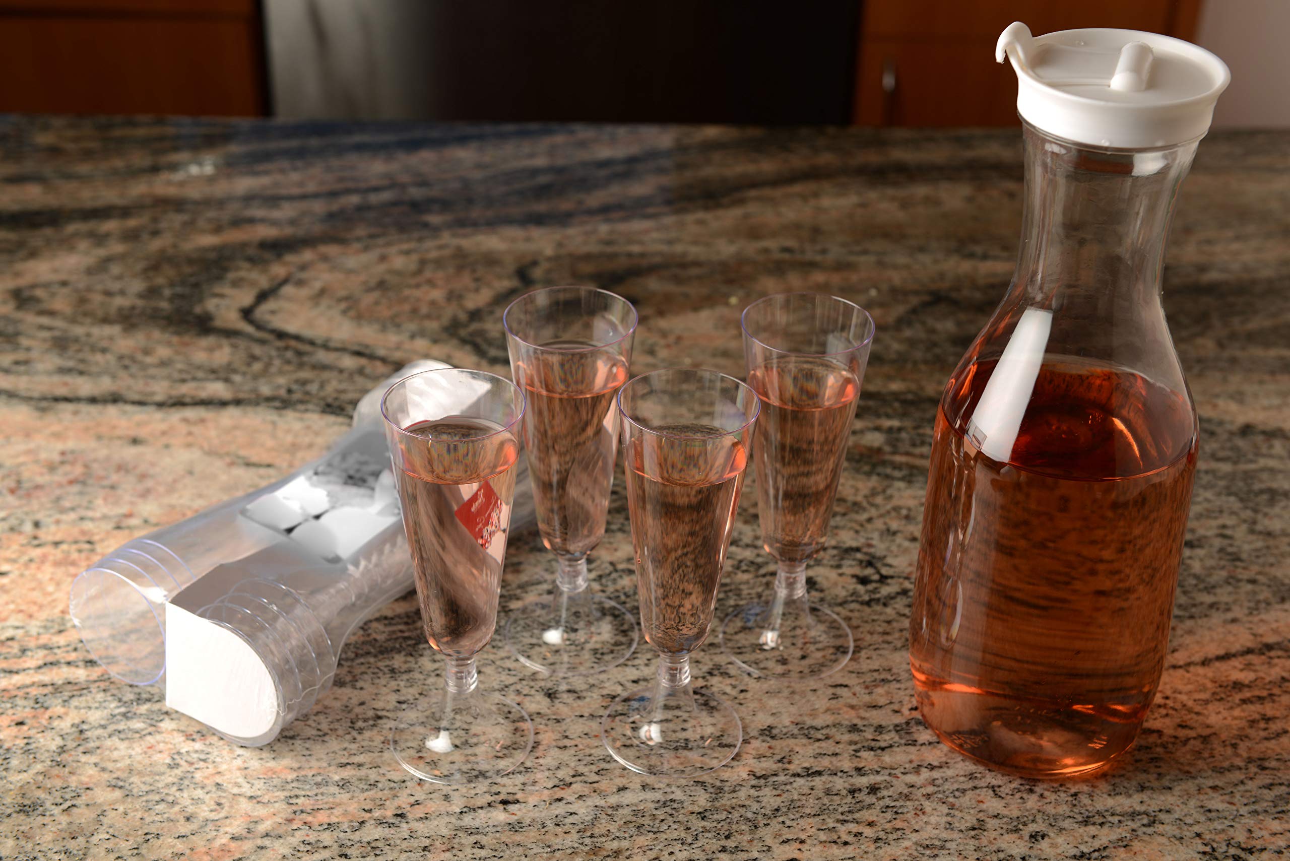 12-Pack Heavy Duty Clear Plastic Pitcher with Flip Top Lid - 50 Oz BPA-Free Water Carafes for Juice, Iced Tea, Picnic & Catering - Perfect for Parties, Restaurants, and Outdoor Events