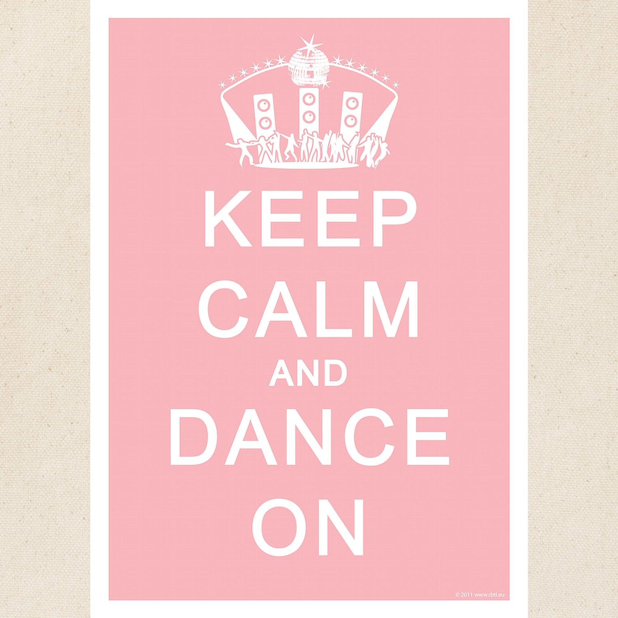 Keep Calm And Dance On Pink Canvas Tote Bag - Reusable Natural Shopping Bag for Groceries, Beach & Daily Use