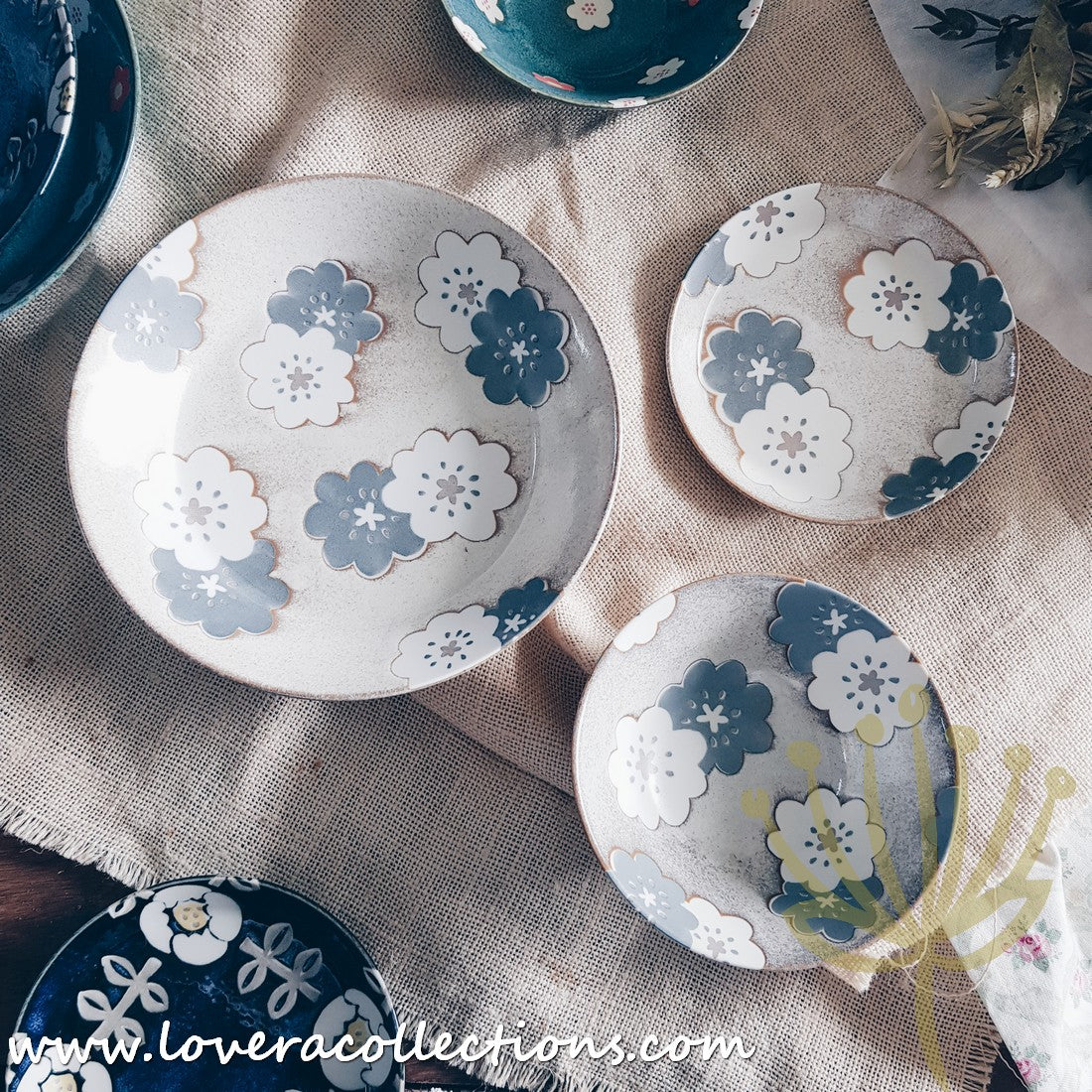 Aito Japan Nordic Floral Dinnerware Set - 60% Off Sale - Elegant Plates, Bowls & Cups for Home Dining, Wedding Registry & Gift Giving