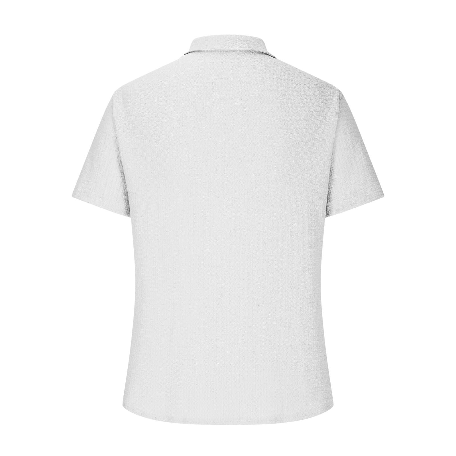 Men's Cotton Linen Short Sleeve Button Down Shirt - Breathable Business Casual Dress Shirt for Summer | Office Wear & Beach Vacation Hawaiian Style Top