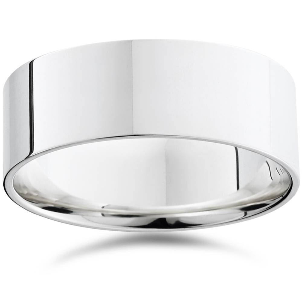 8mm Flat 950 Platinum Comfort Wedding Band for Men - Perfect for Everyday Wear, Anniversaries & Special Occasions