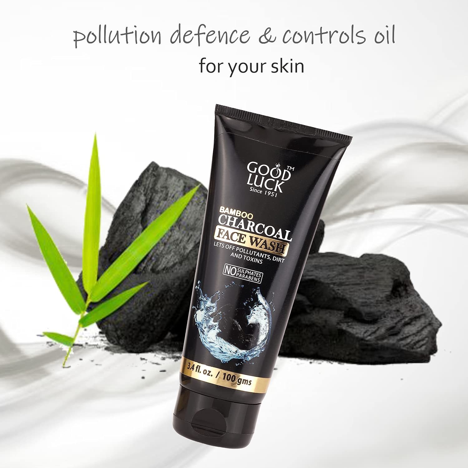 Natural Bamboo Charcoal Face Wash for Acne & Blackheads - Deep Cleansing & Oil Control (Pack of 2) | Perfect for Daily Skincare Routine & Travel
