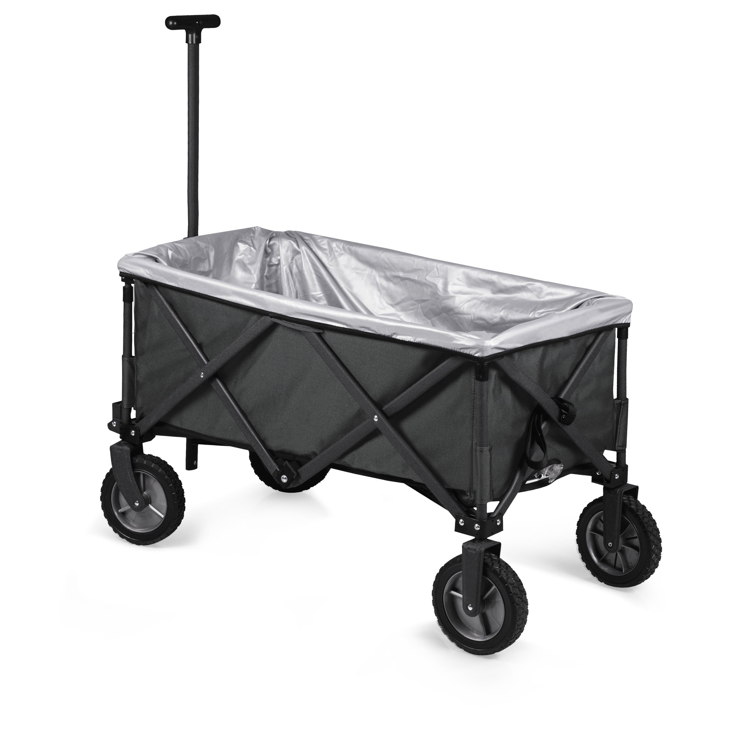 PICNIC TIME Adventure Wagon Elite - Foldable Utility Wagon with Table Top Lid & Soft Cooler Liner for Outdoor Camping, Beach Trips, and Tailgating