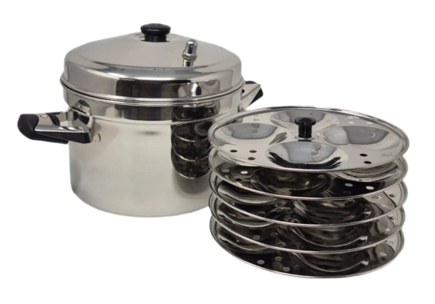 Premium Stainless Steel Idli Cooker with 5-Tier Stand - Make 20 Soft Idlis at Once | Perfect for Indian Breakfast, Steamed Dumplings & Healthy Cooking