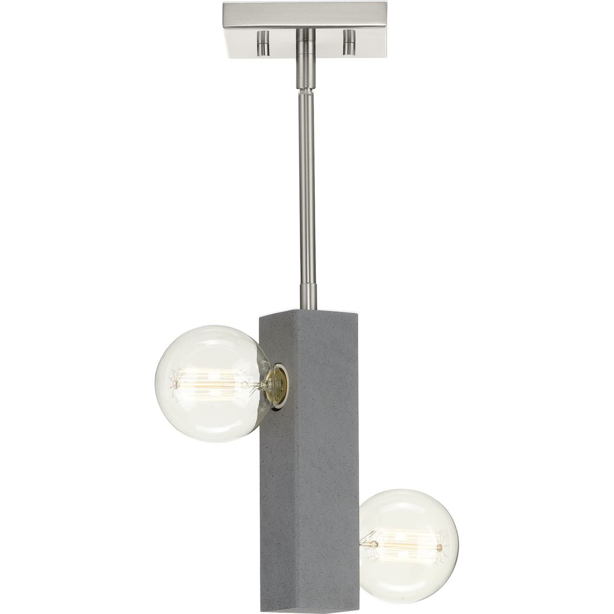 Mill Beam Collection 2-Light Convertible Mini Pendant or Ceiling Fixture - Modern Farmhouse Lighting for Kitchen Island, Dining Room & Bedroom