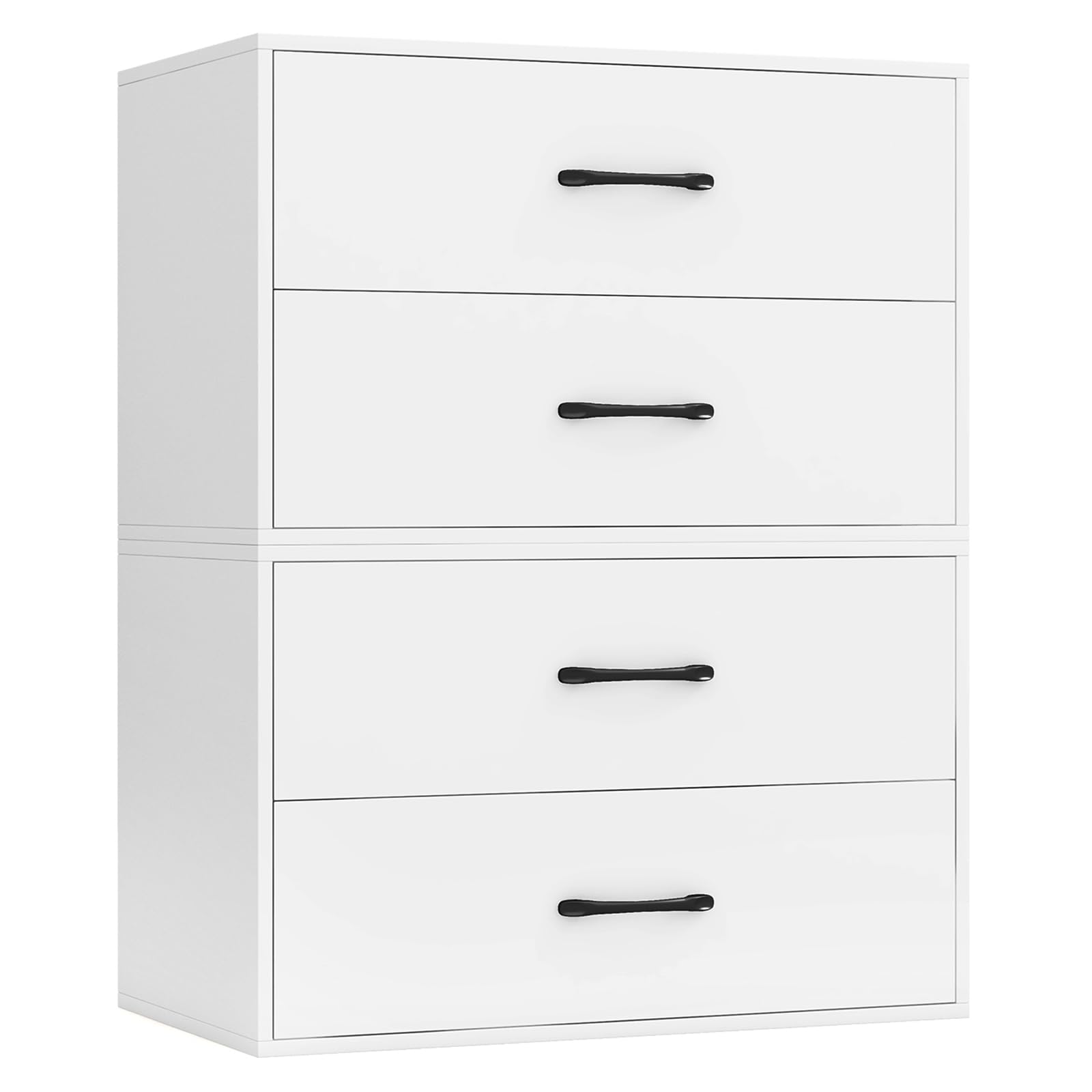 Giantex White 2-Drawer Stackable Dresser for Bedroom - Compact Storage Cabinet with Handles & Anti-Tip Safety Device - Perfect for Closet Organization, Dorm Room, Nursery or Small Space Furniture (White)