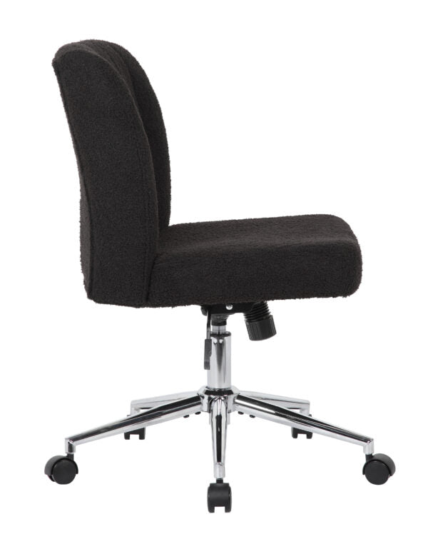 Ergonomic Boss Armless Task Chair - Adjustable Height Office Chair for Home & Workspace - Comfortable Mesh Back Support for Long Hours Sitting