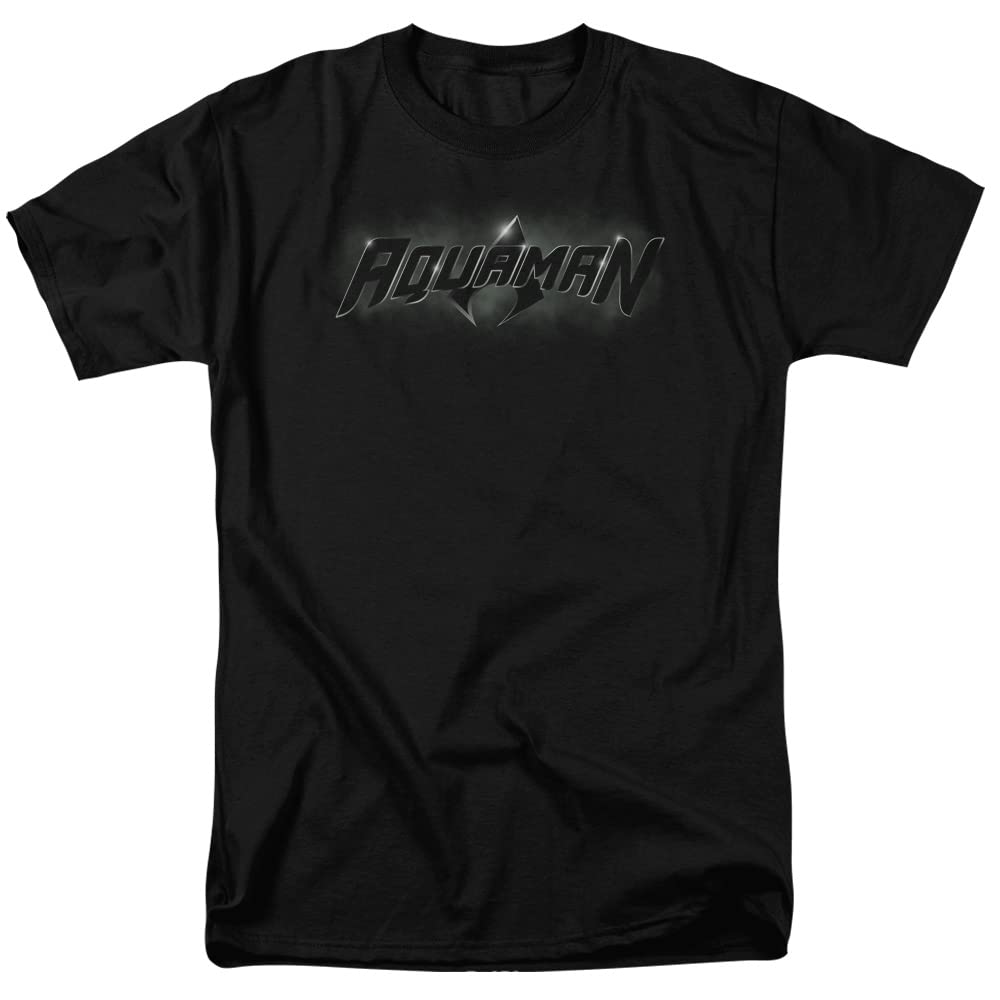 Trevco Aquaman Shadow Logo Graphic T-Shirt for Men - Size 5XL - Superhero Comic Book Inspired Casual Wear for Fans & Collectors