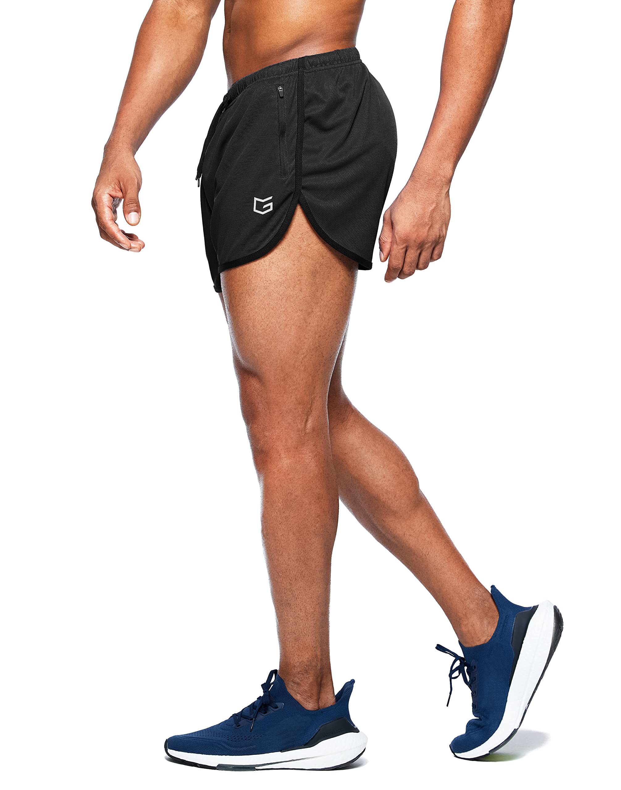 Men's 3 Inch Running Shorts - Quick Dry Gym Athletic Jogger Shorts with Zipper Pockets | Lightweight Workout & Jogging Shorts for Men | Perfect for Running, Gym Training & Outdoor Sports