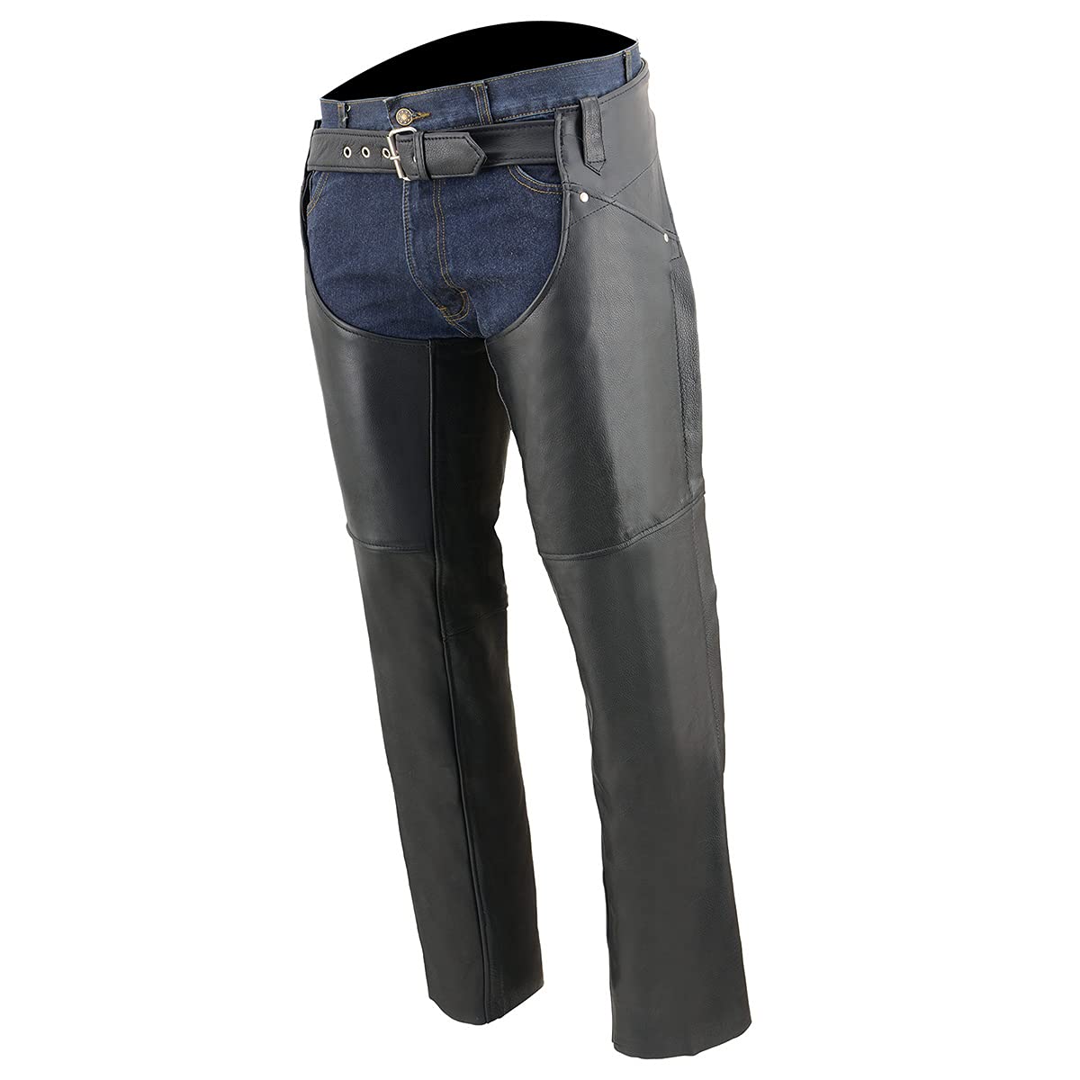 Milwaukee Leather ML1173 Women's Classic Black Leather Hip Chaps - X-Small | Motorcycle Riding Gear for Protection & Style | Perfect for Harley, Cruiser & Adventure Bikes