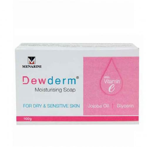 DEWDERM Moisturizing Soap for Dry & Sensitive Skin - Hydrating & Gentle Cleansing Bar (Pack of 6 x 100g) - Ideal for Daily Face & Body Wash, Eczema & Dermatitis Care