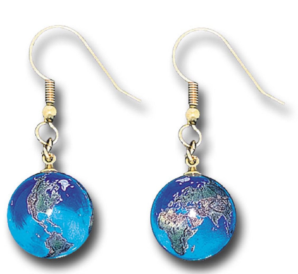 Sustainable Blue Recycled Glass Earrings with Gold Fill Findings - Eco-Friendly Jewelry for Women, Perfect for Casual Wear, Office & Special Occasions