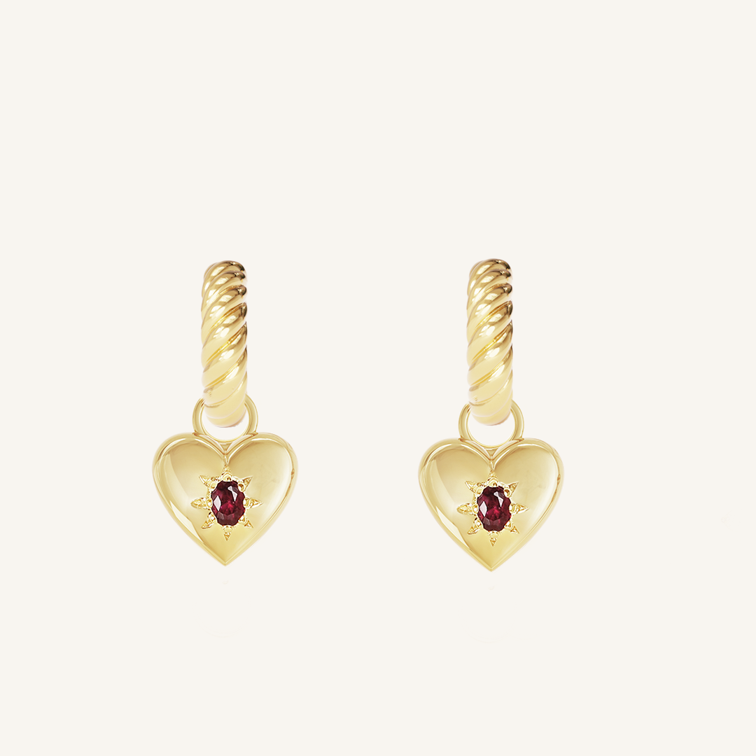 Elegant Rouge Heart Charm Hoop Earrings for Women - Perfect for Valentine's Day, Anniversary Gifts & Romantic Date Nights