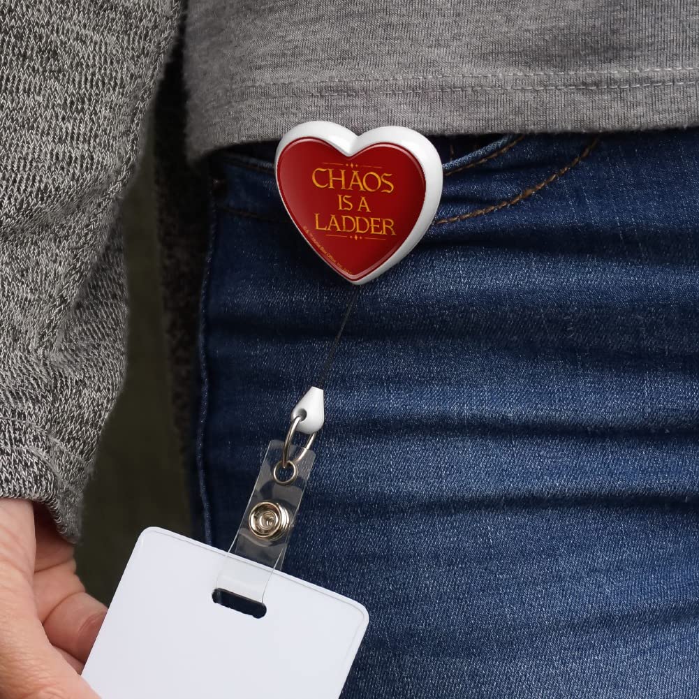 Game of Thrones Chaos is a Ladder Heart Lanyard - Retractable Reel Badge Holder for ID Cards, Keys & Work Access - Perfect for Conventions, Offices & Fan Events