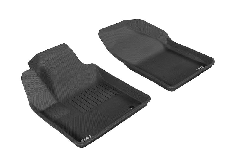 3D MAXpider Kagu Custom Fit Floor Mats for 2007-2010 Chrysler Sebring Sedan (1st Row, Black) - All-Weather Protection & Premium Car Interior Accessories for Daily Commute & Road Trips