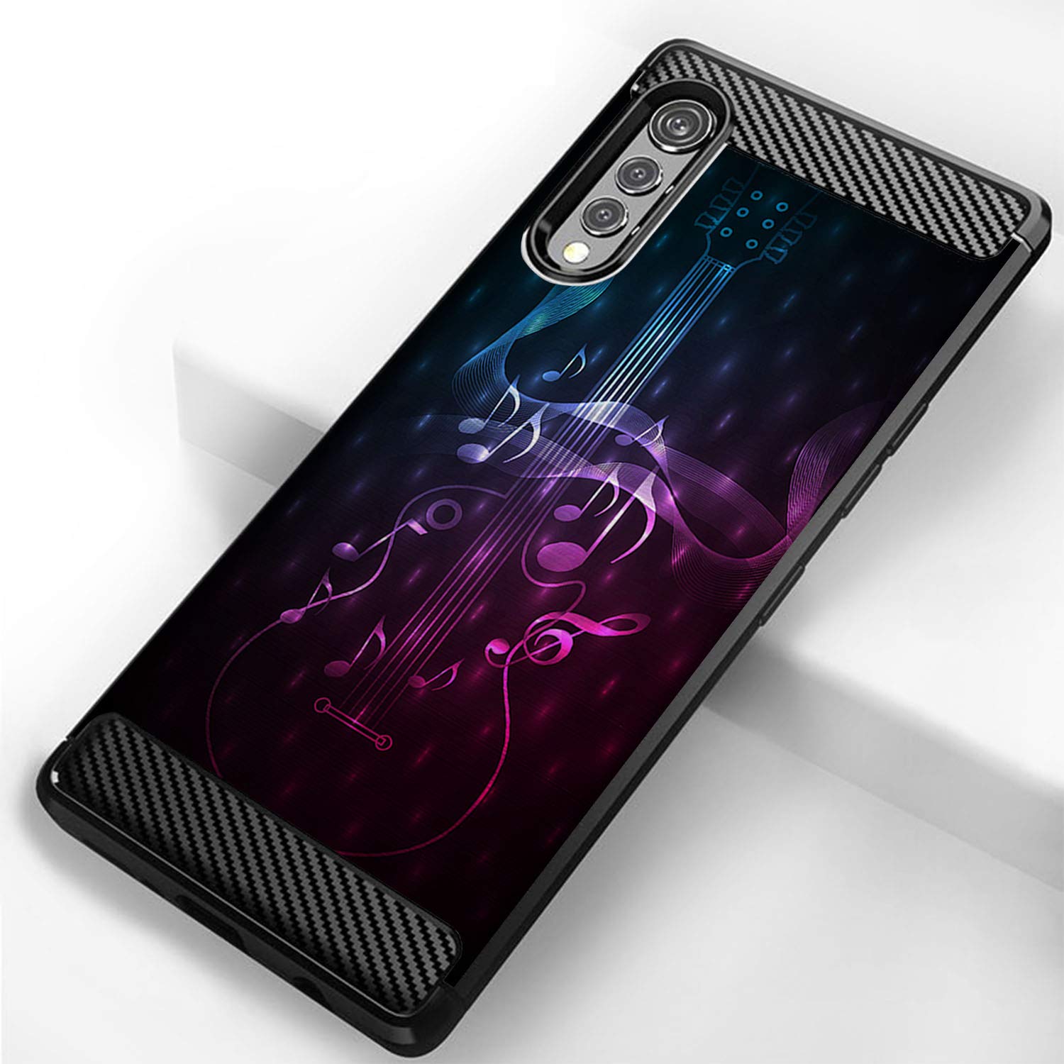 Premium Slim Black TPU Shockproof Case for LG Velvet & LG Velvet 5G - Flexible Protective Cover with Stylish Guitar Music Design | Perfect for Daily Use, Travel & Outdoor Activities