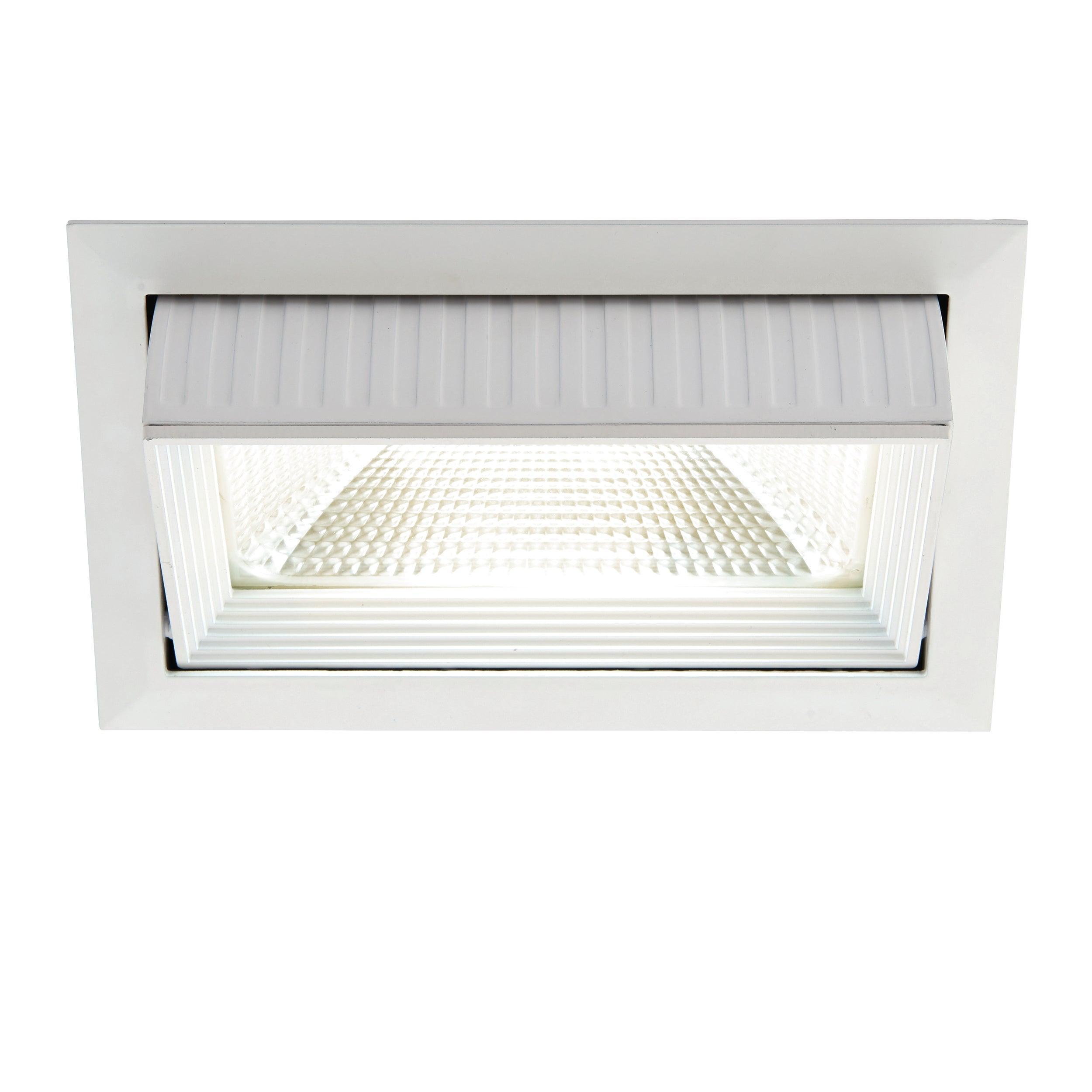 35W Axial Rectangular White Adjustable Recessed Downlight - Perfect for Modern Kitchen, Bathroom & Office Lighting