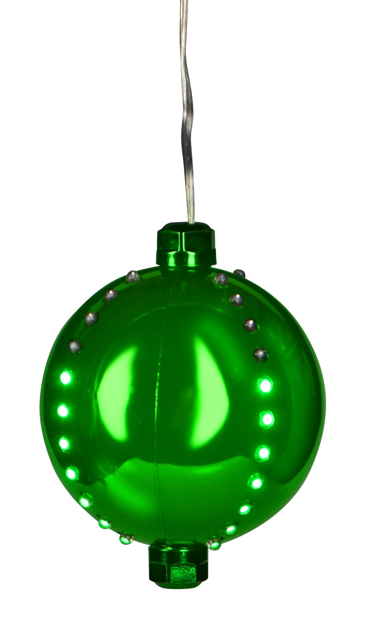 4 Pack Round LED Snowfall Hanging Ornaments - Christmas Tree Decorations with Warm White Lights for Indoor/Outdoor Holiday Decor (Home, Party, Garden)