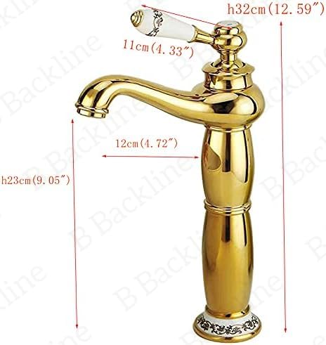 Gold Basin Mixer Tap - Hot & Cold Water Faucet for Bathroom & Livingroom Sink