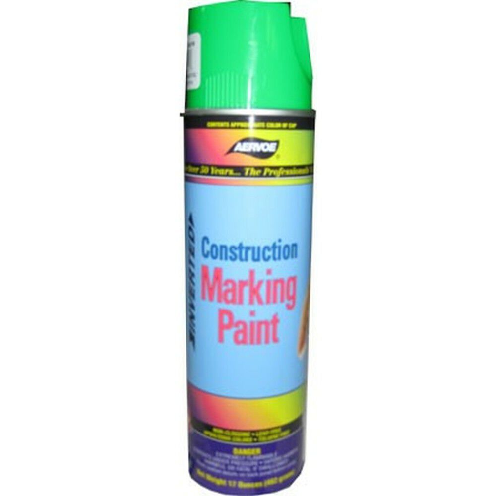 Aervoe 248 15 oz. Fluorescent Green Construction Marking Paint - High Visibility for Road, Parking Lot & Safety Markings