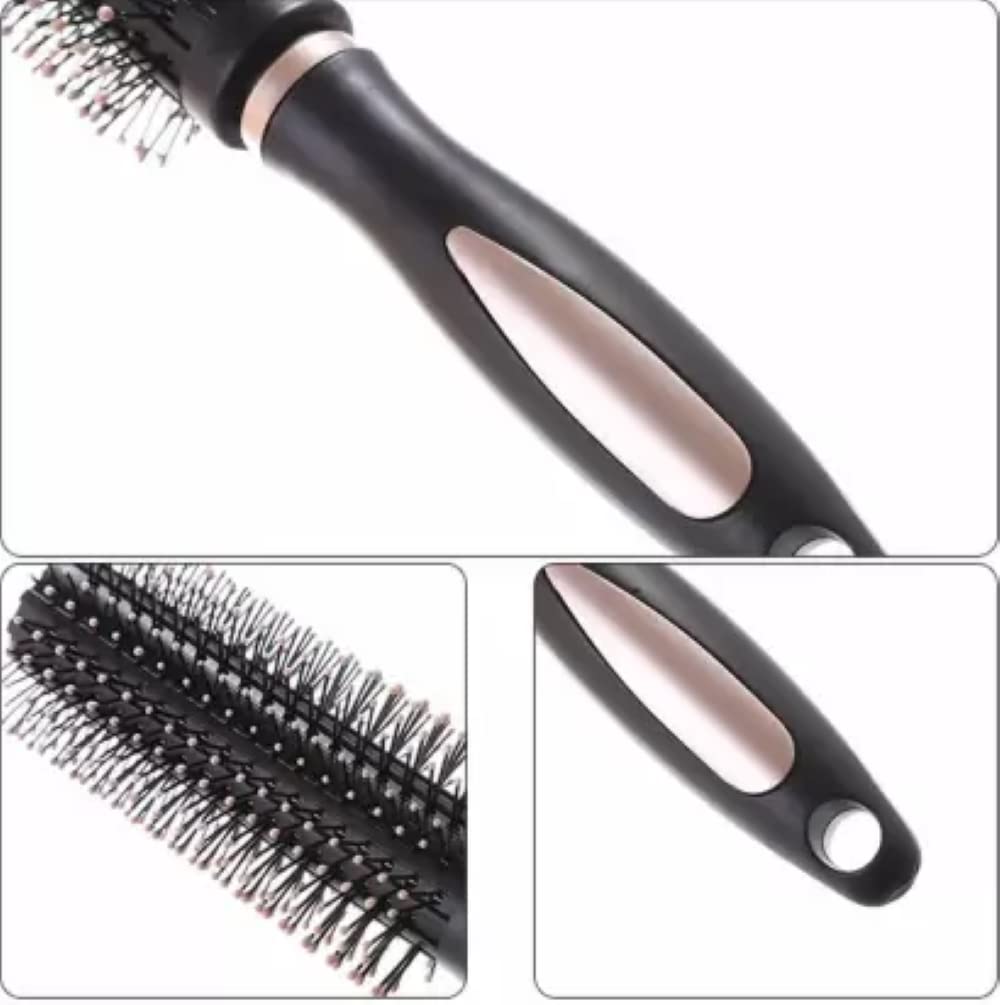 Feelhigh Professional Anti-Static Round Hair Brush for Men & Women - Medium Size for Smooth Styling - Perfect for Blowouts, Curls & Volume at Home/Salon