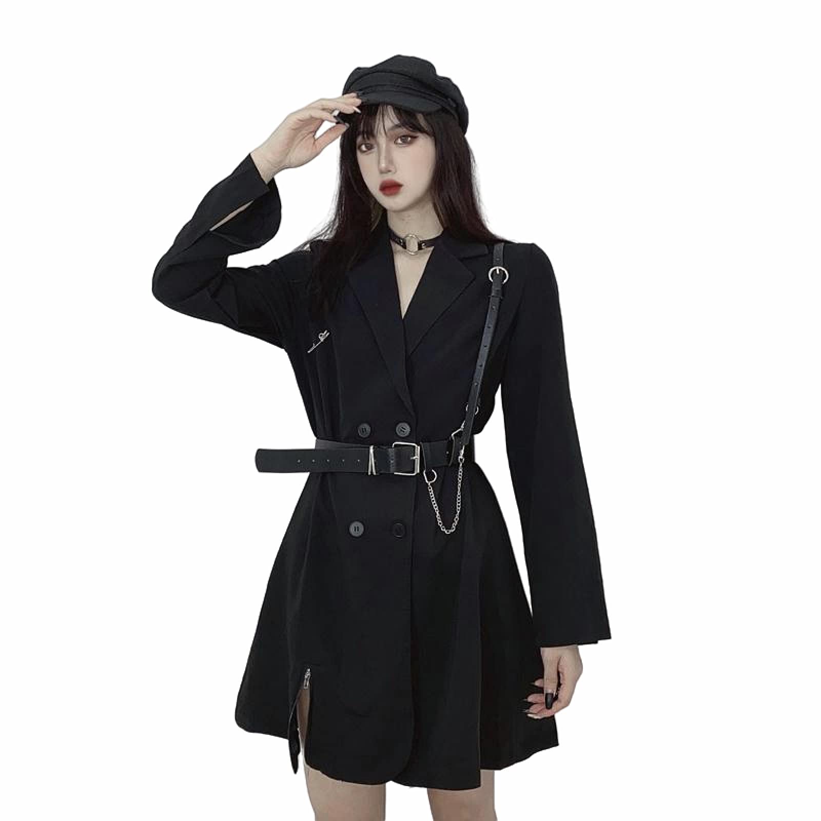 Gothic Punk Dress for Women - Harajuku & College Style Black Lace Dress | Perfect for Cosplay, Halloween, and Alternative Fashion Outfits