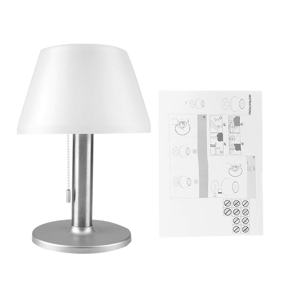 Weohoviy Solar Powered LED Table Lamp - Modern Chain Design, Waterproof Outdoor Light for Courtyard, Garden, Patio & Deck | Perfect for Nighttime Reading, Camping & Backyard Decor