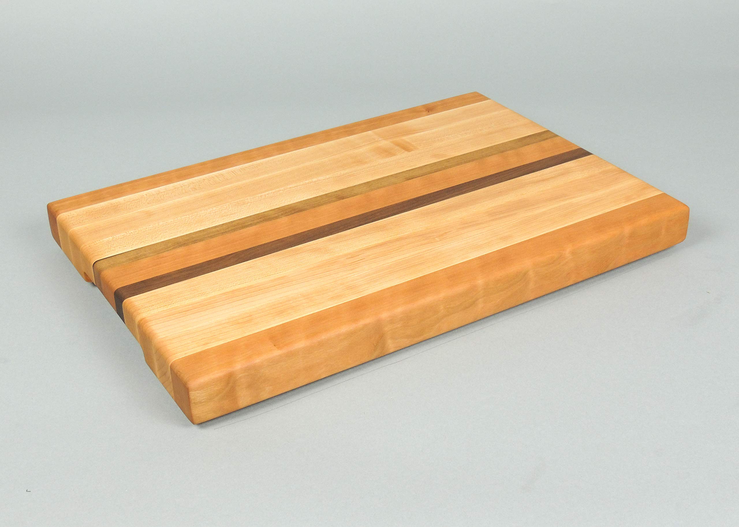 Premium Edge Grain Cherry, Maple & Walnut Cutting Board - Durable Wood Chopping Board for Kitchen, Charcuterie & Serving - Perfect for Chefs & Home Cooking