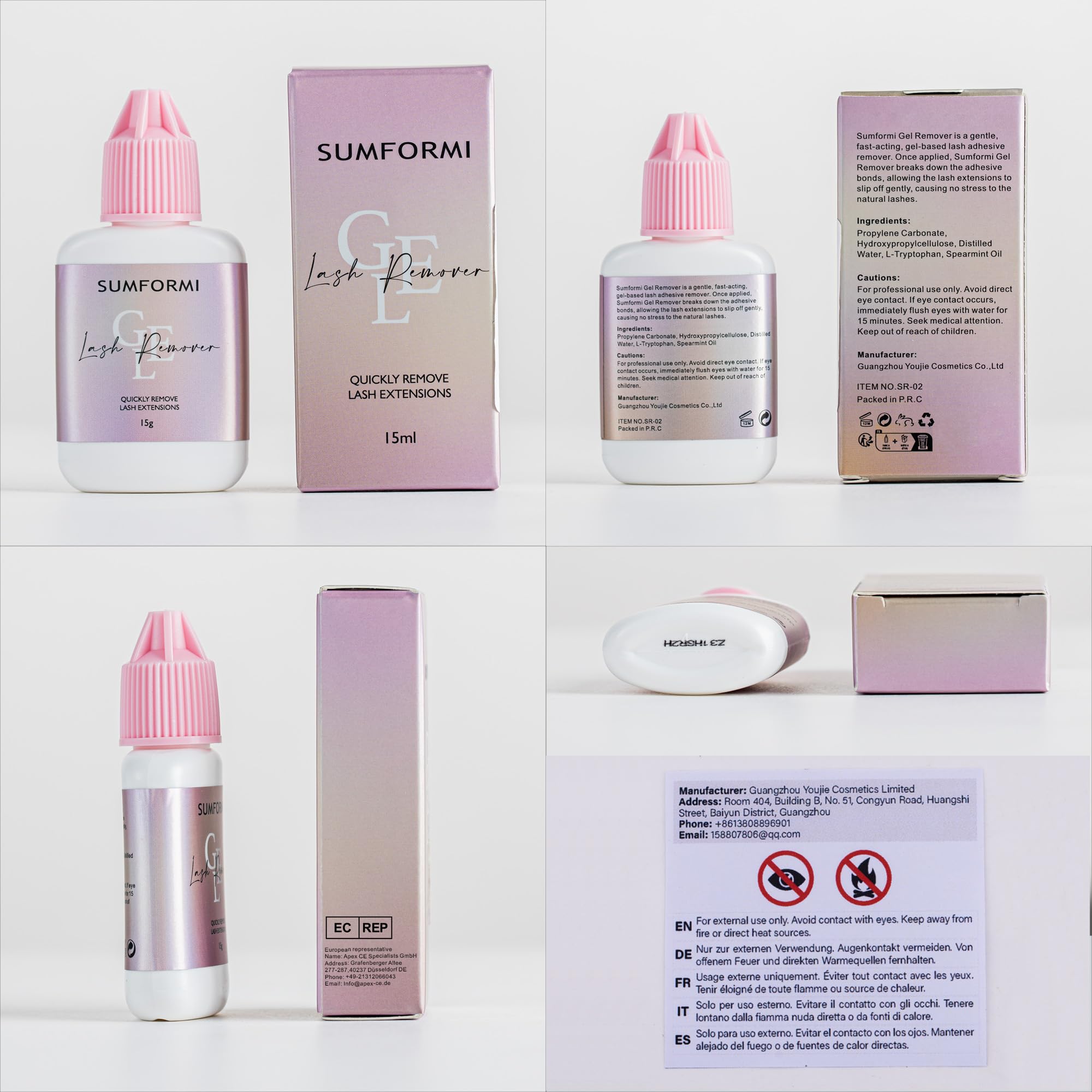 Professional Eyelash Extension Remover Gel - 15ml | Safe & Gentle False Eyelash Remover for Extensions | Lash Cleanser & Individual Lash Removal Solution | Perfect for Salon & Home Use