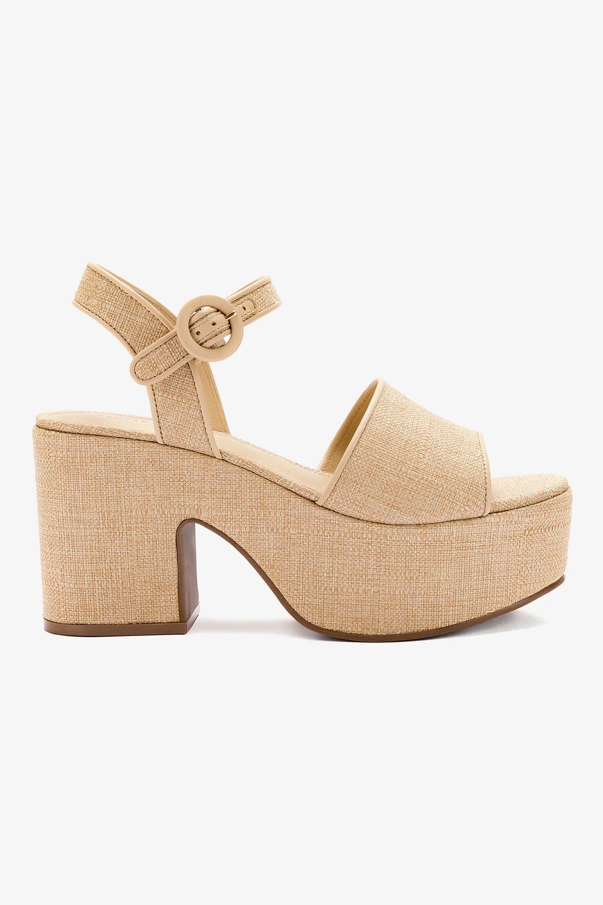 Miso Platform Strap Sandal Women's Summer Beach Shoes - Beige Raffia Wedge Sandals for Women, Comfortable Boho Chic Footwear for Vacation, Poolside, and Outdoor Activities