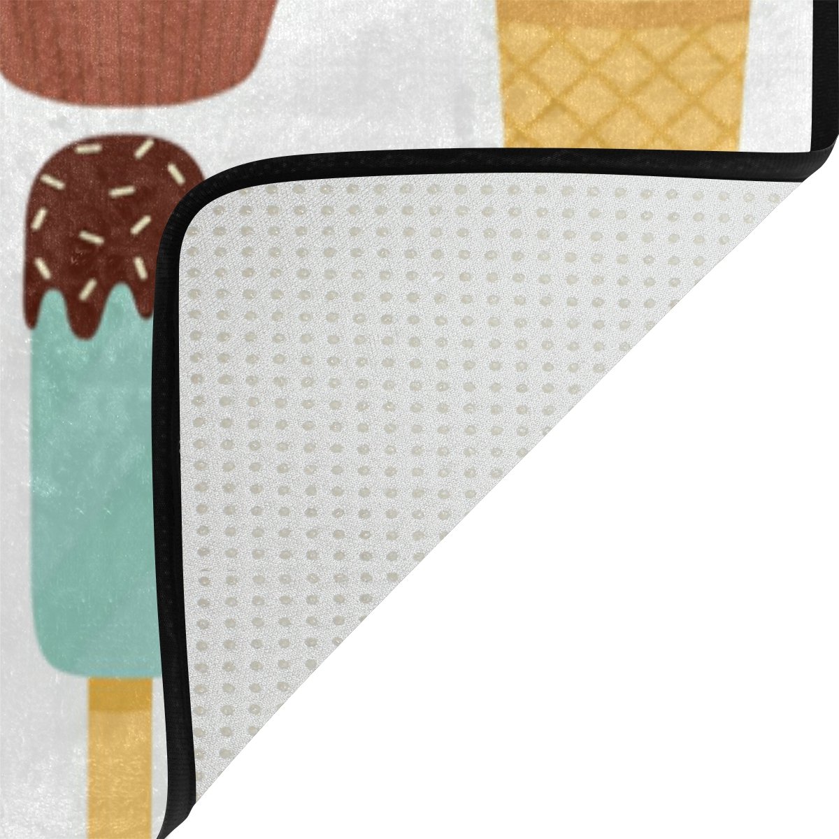 ALAZA Summer Cartoon Ice Cream Cupcake Strawberry Fruit Area Rug - Soft Non-Slip 7' x 5' Living Room Bedroom Rug for Kids Nursery, Dorm Decor | Perfect for Playroom, Girls Room & Home Decor