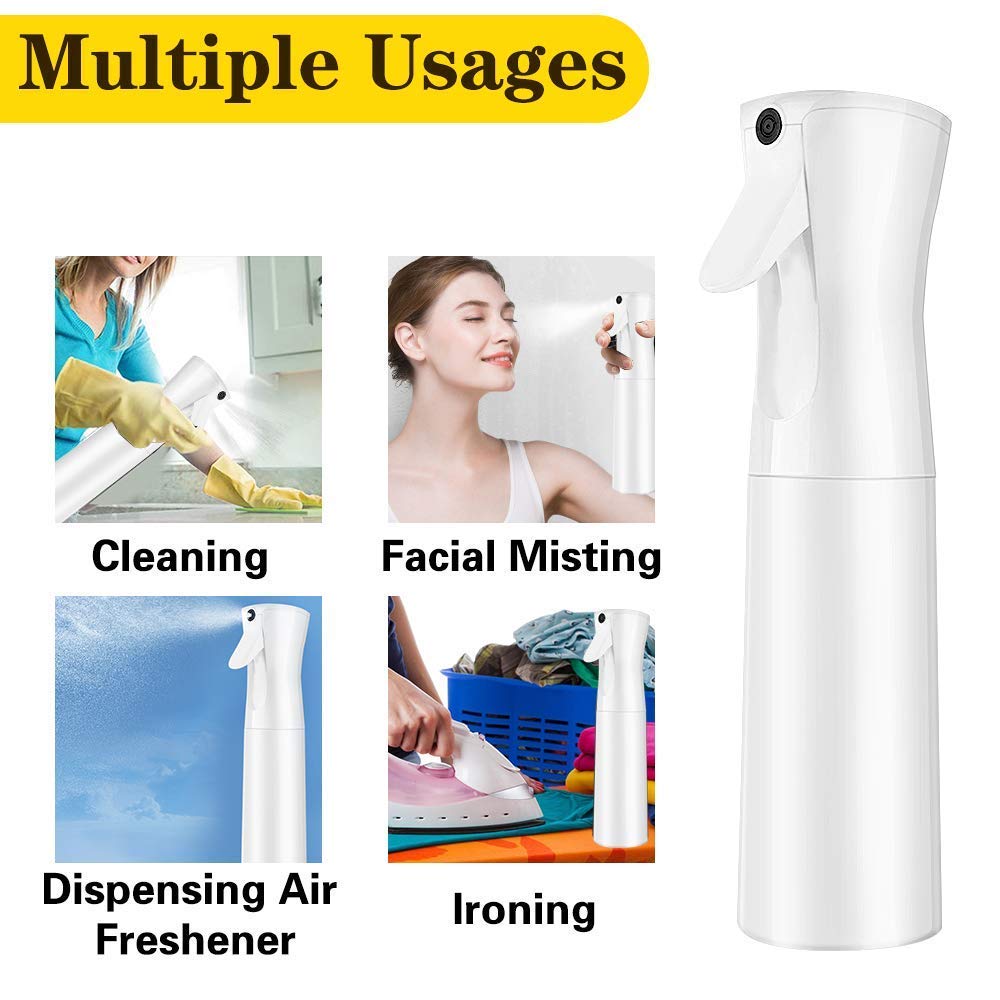 Kira Continuous Fine Mist Spray Bottle - Empty Aerosol Water Mister for Curly Hair Styling, Plant Care & Pet Grooming | Perfect for Morning Hair Taming, Hairstyling, Hydrating Plants & Pet Spraying