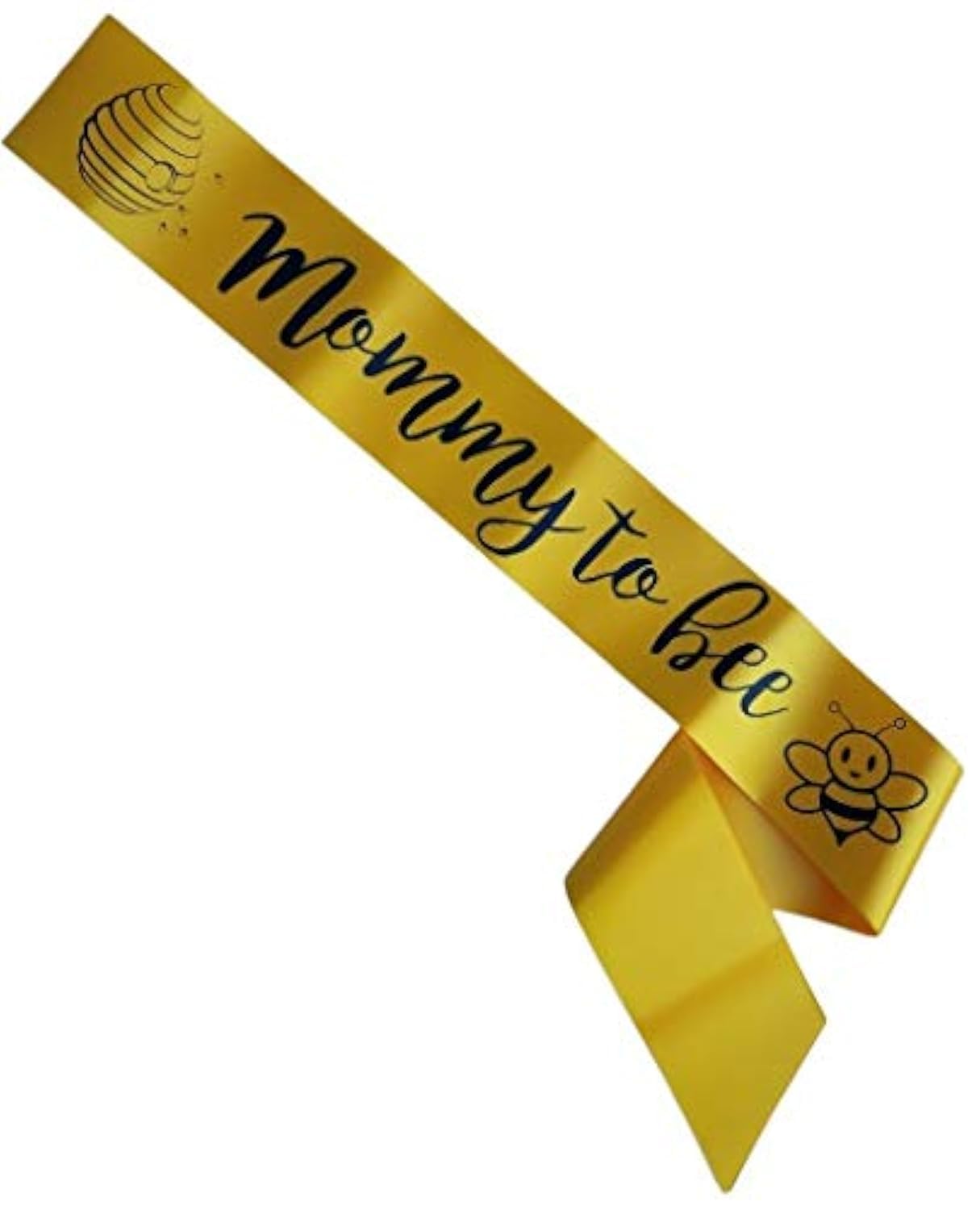 Adjustable Honey Bee Baby Shower Sash for Mommy-to-Be - Yellow & Black Rhinestone Belt for Pregnancy Announcements & Gender Reveal Parties