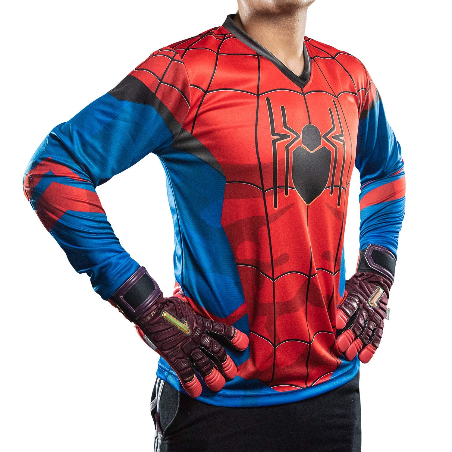 Geko Sports Red Widow II Goalkeeper Jersey - Professional Soccer Goalie Shirt for Men & Women (Red/Blue, Adult Medium) - Perfect for Training, Matches & Tournaments