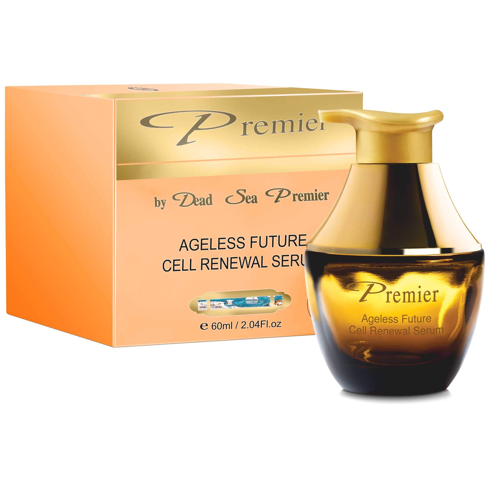 Premier Dead Sea Classic Ageless Future Cell Renewal Serum 2.04 Fl Oz - Anti-Aging Face Serum for Wrinkles & Fine Lines, Hydrating & Firming Skin Care, Perfect for Night Routine & Daily Use